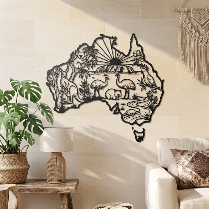 Australia Map Metal Wall Art