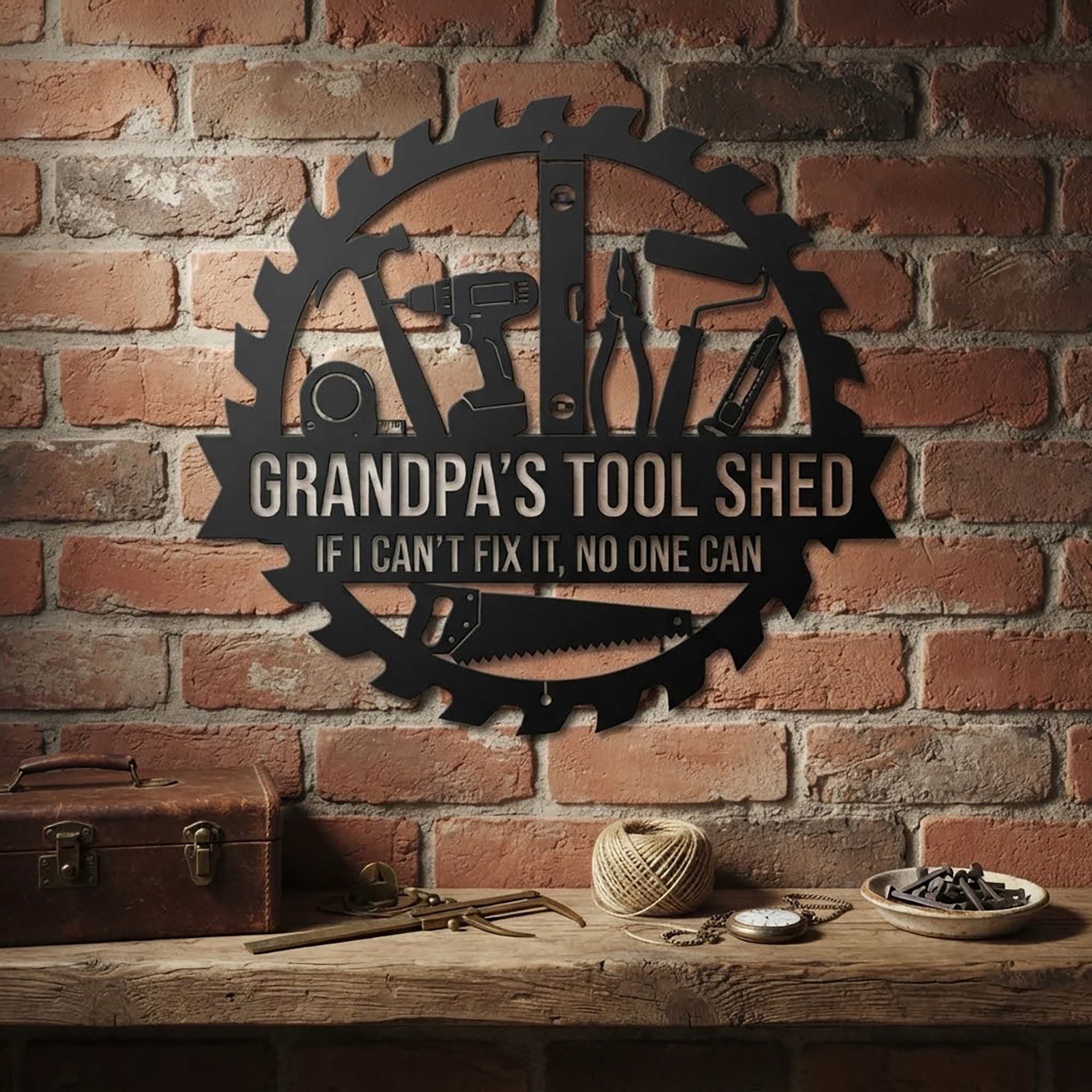 Grandpa’s Tool Shed Metal Sign - product view 2