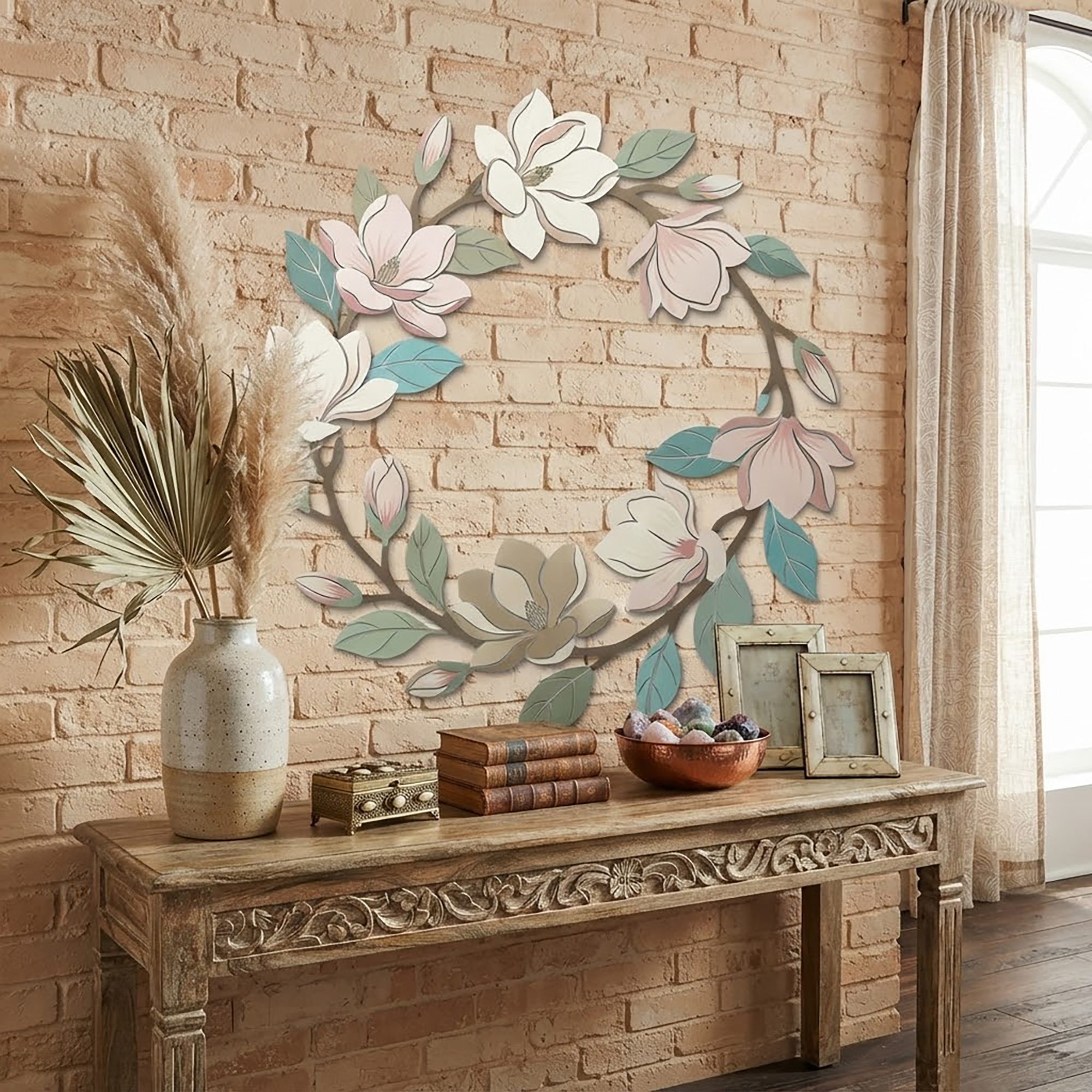 Magnolia Flower Metal Wall Art - product view 2