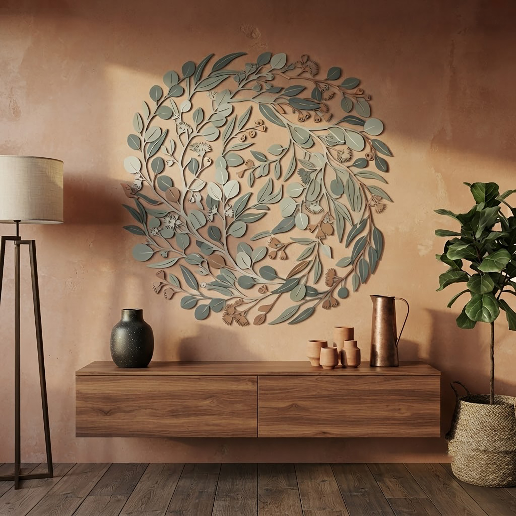 Eucalyptus Metal Wall Art - product view 2