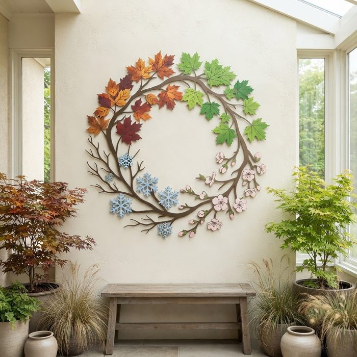 Four Seasons Tree Metal Wall Art
