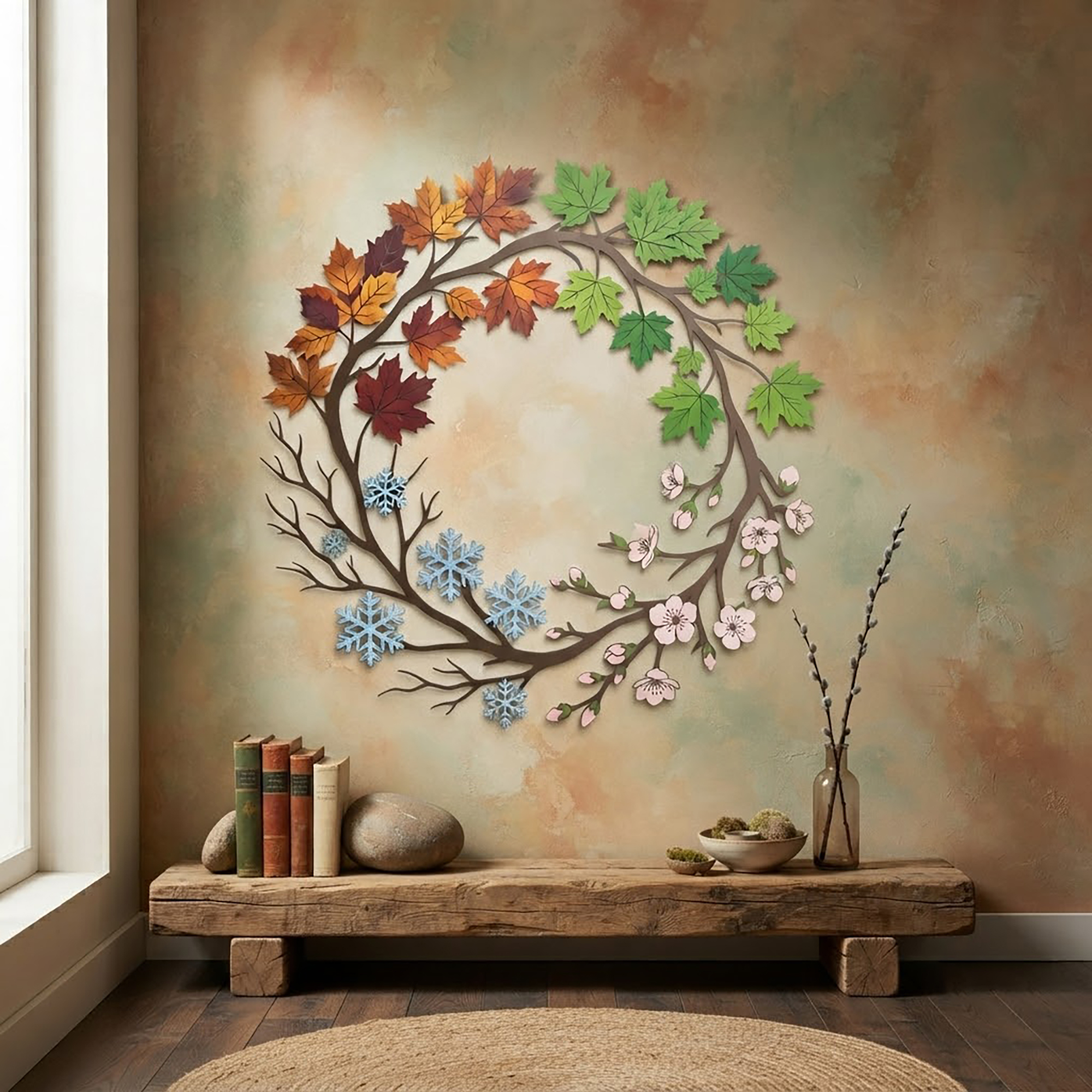 Four Seasons Tree Metal Wall Art - product view 2