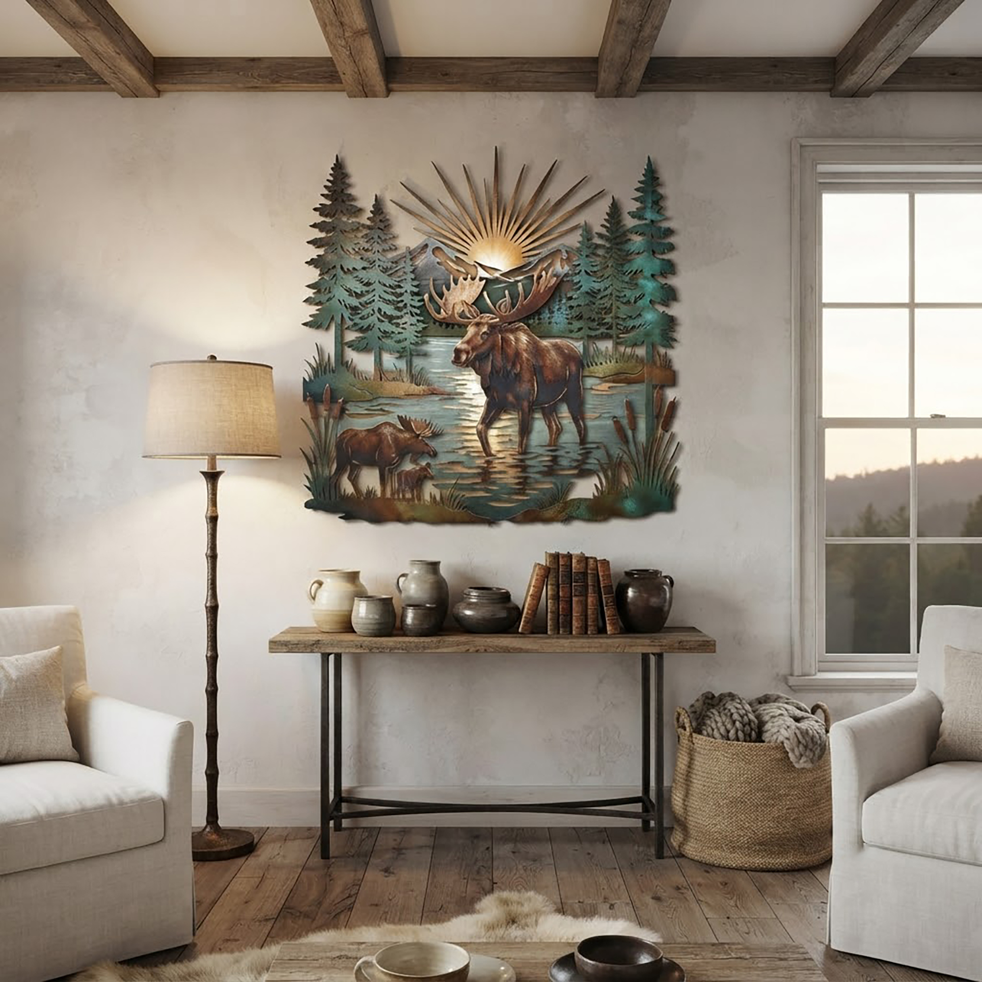 Moose Family Metal Wall Art - product view 2
