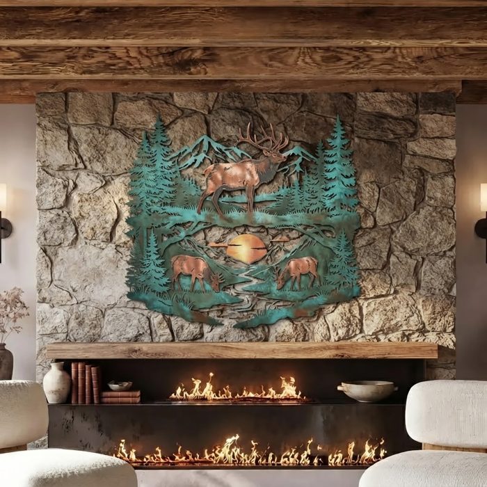 Elk Herd Metal Wall Art