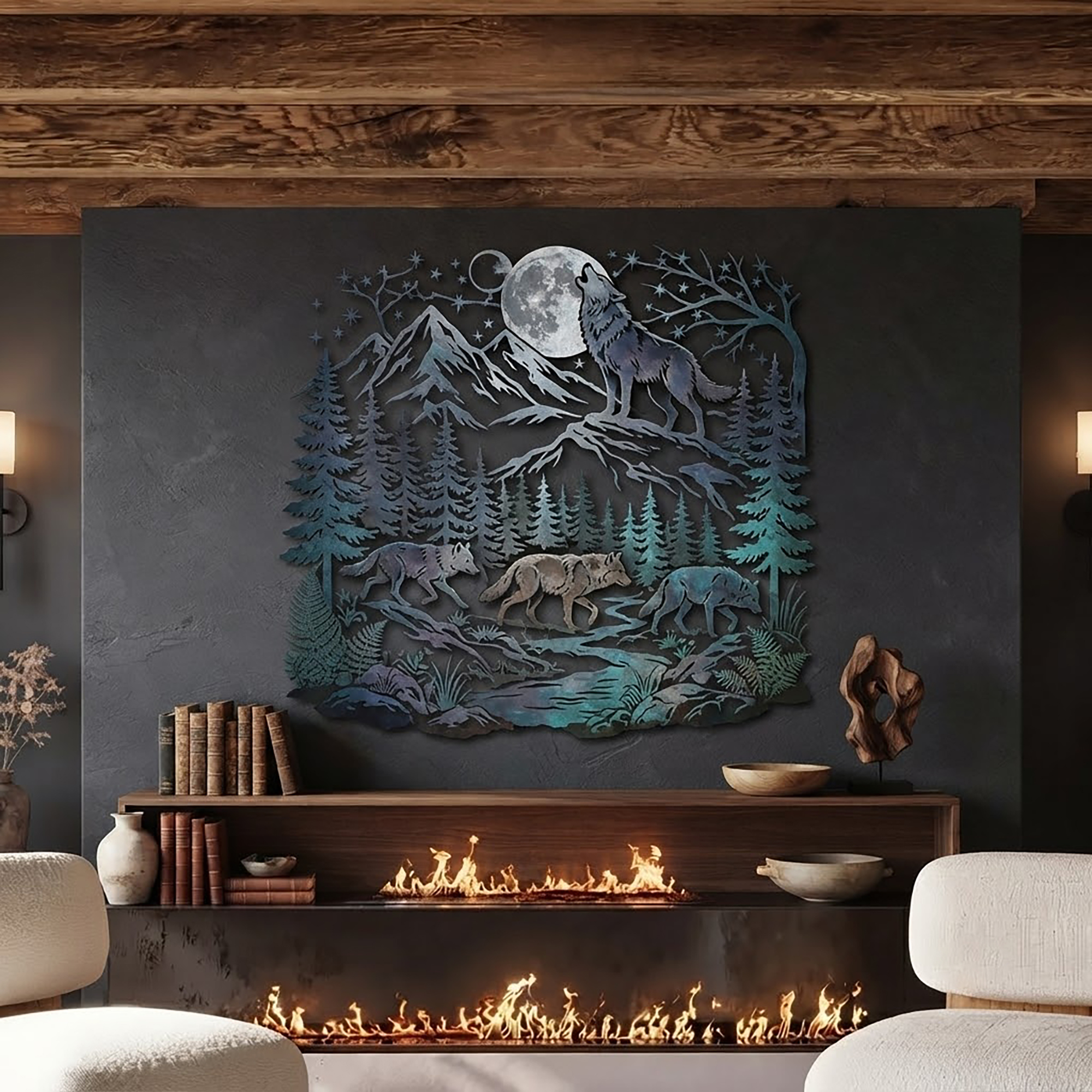 Wolf Pack Metal Wall Art