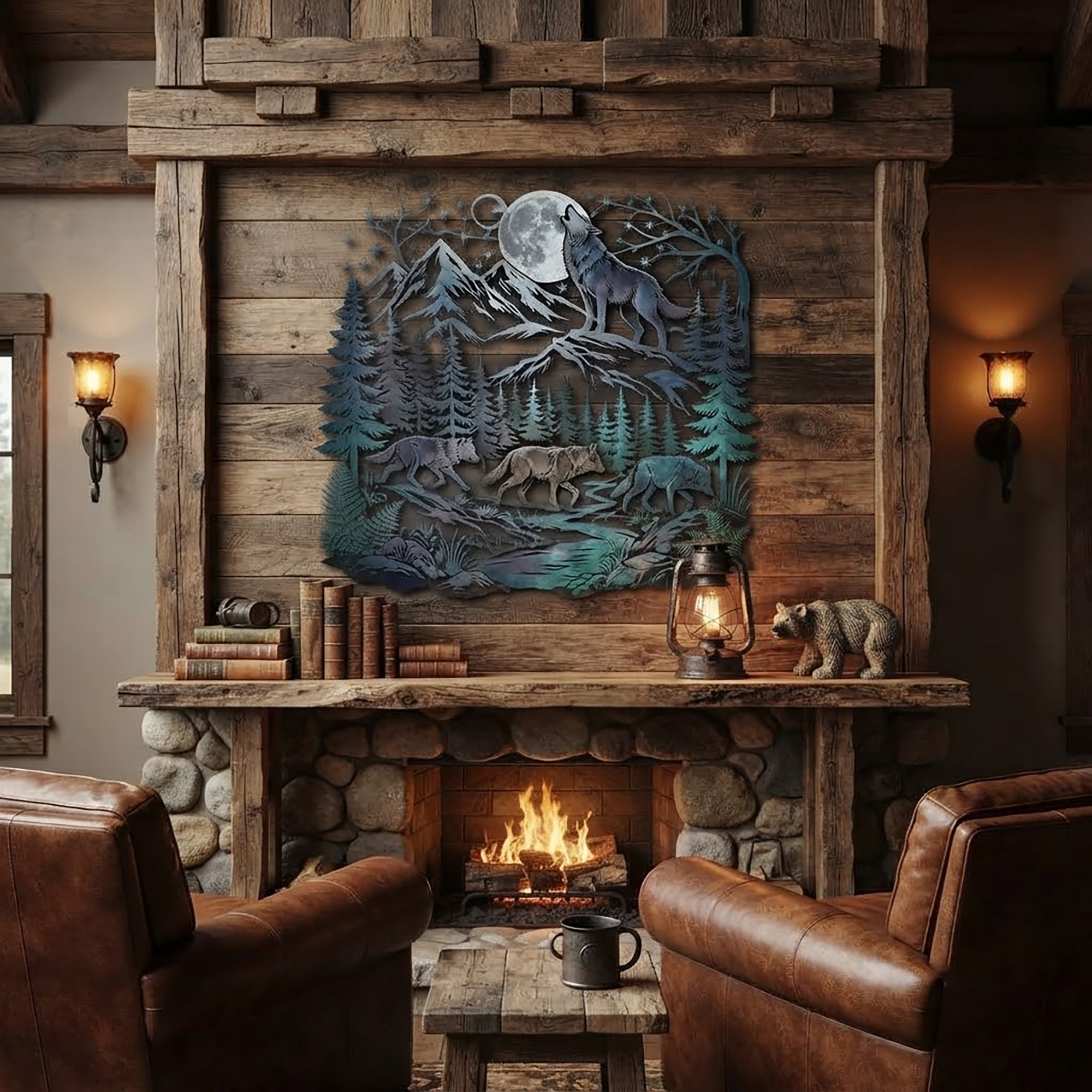 Wolf Pack Metal Wall Art - product view 2