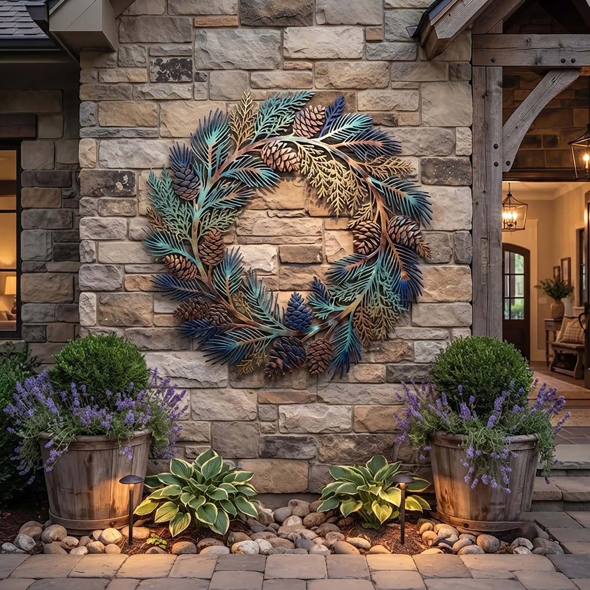 Pine Cone Metal Wall Wreath