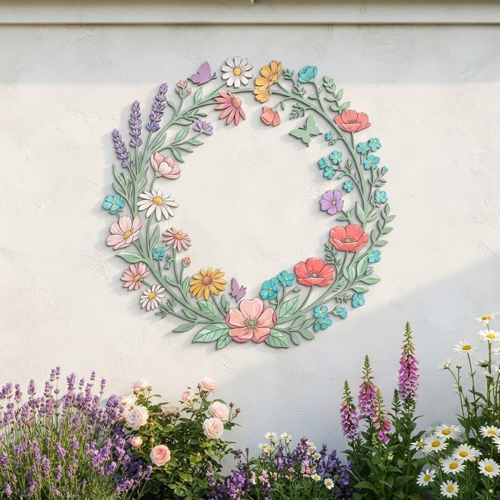 Wildflower Metal Wall Wreath