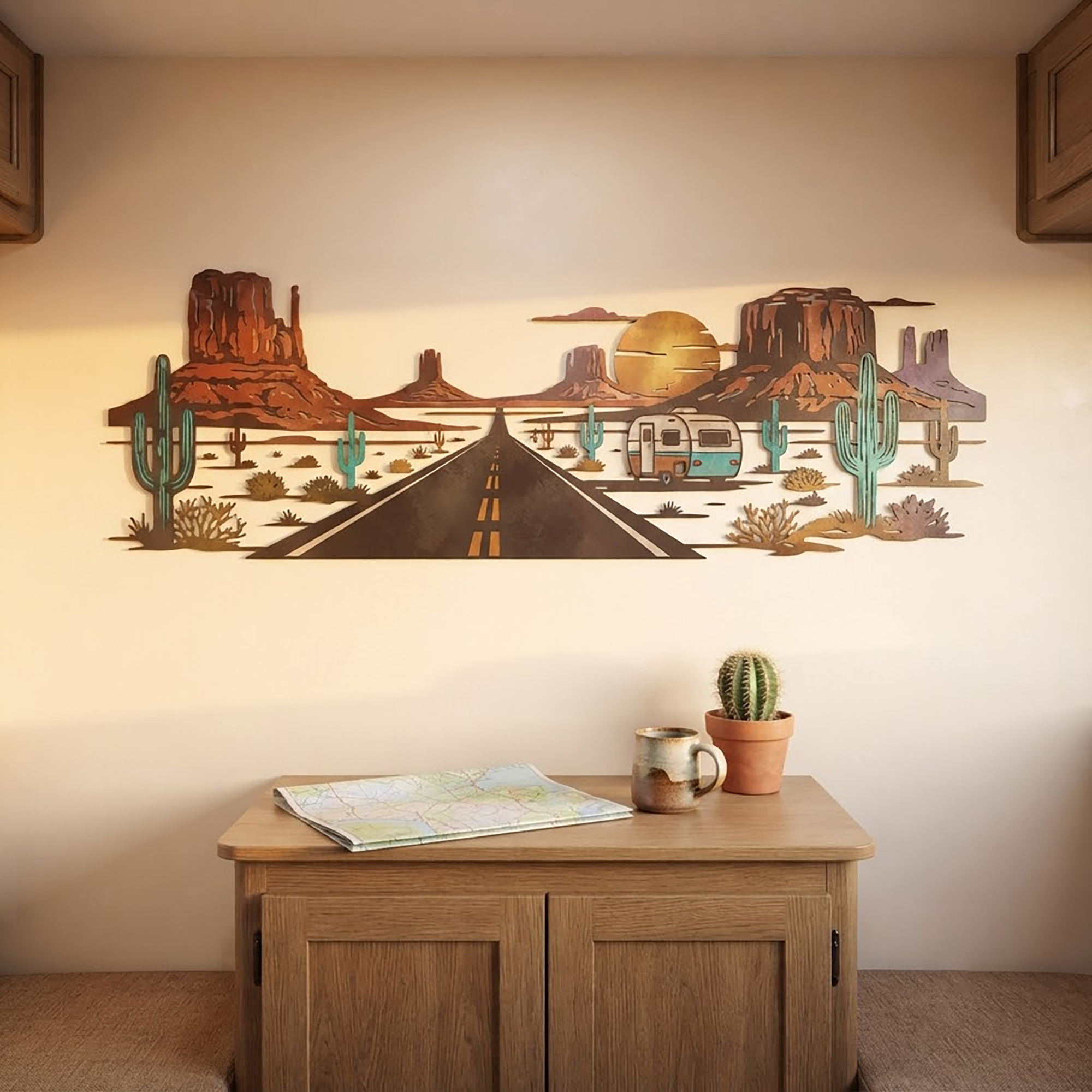 Desert Road Metal Wall Art