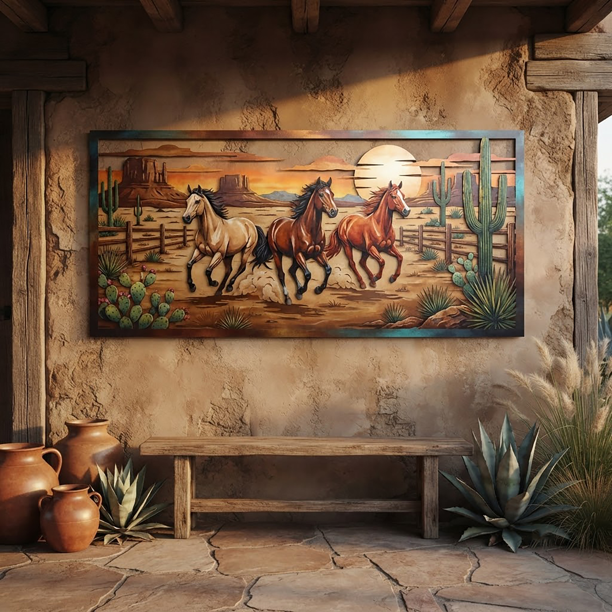 Wild Horses Metal Wall Art