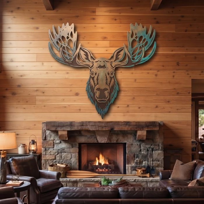 Moose Head Metal Wall Art