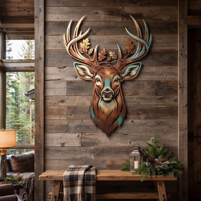 Deer Head Metal Wall Art