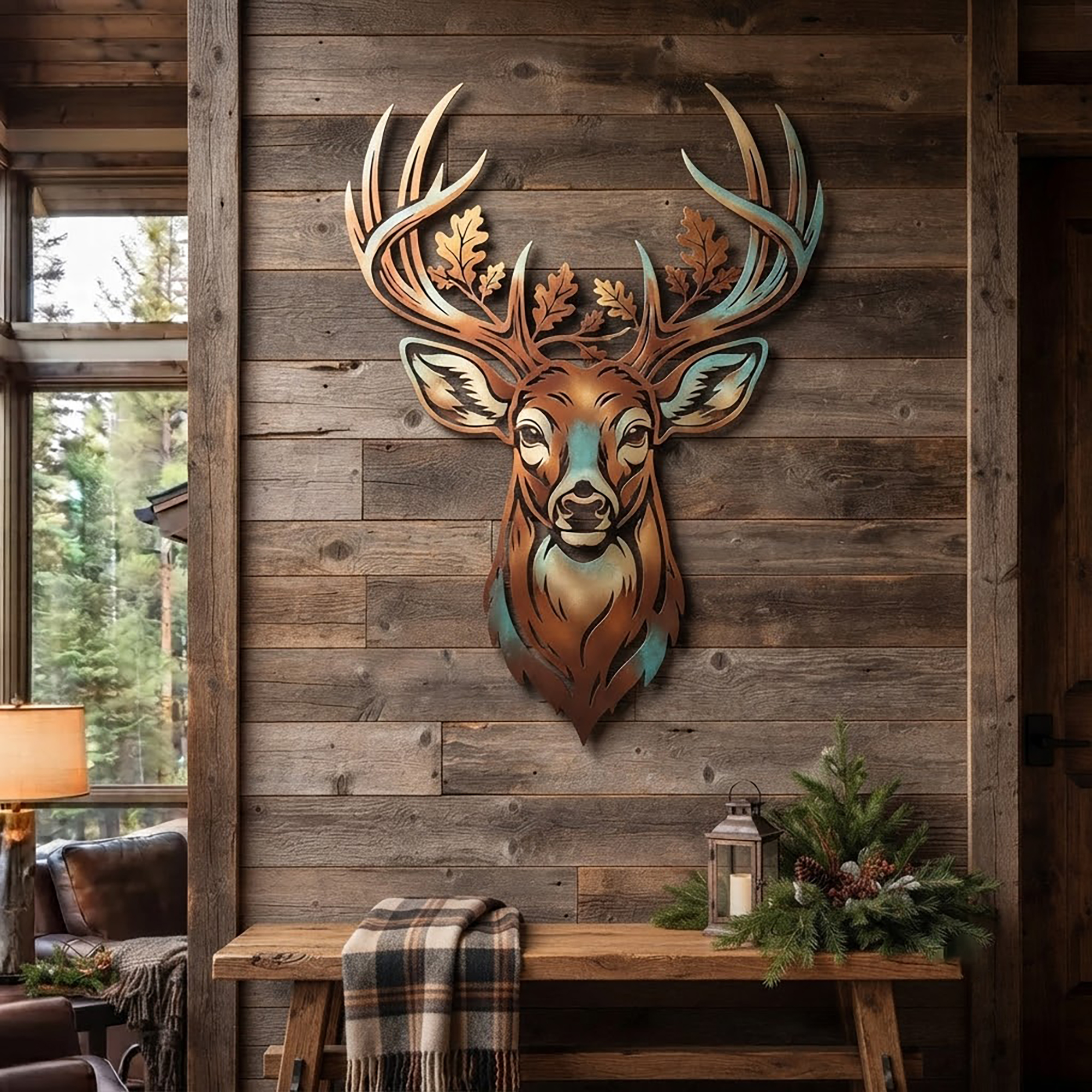 Deer Head Metal Wall Art