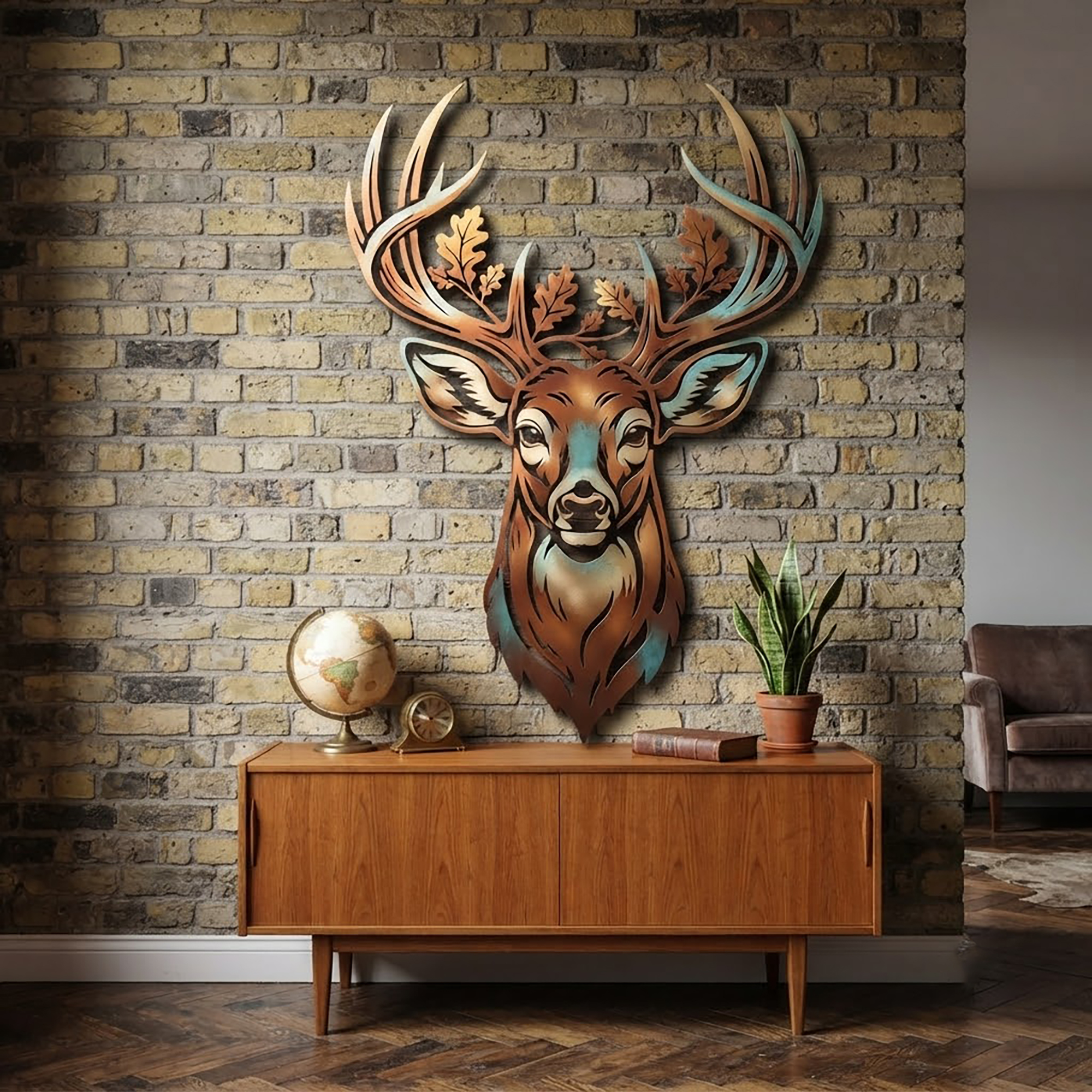 Deer Head Metal Wall Art - product view 2