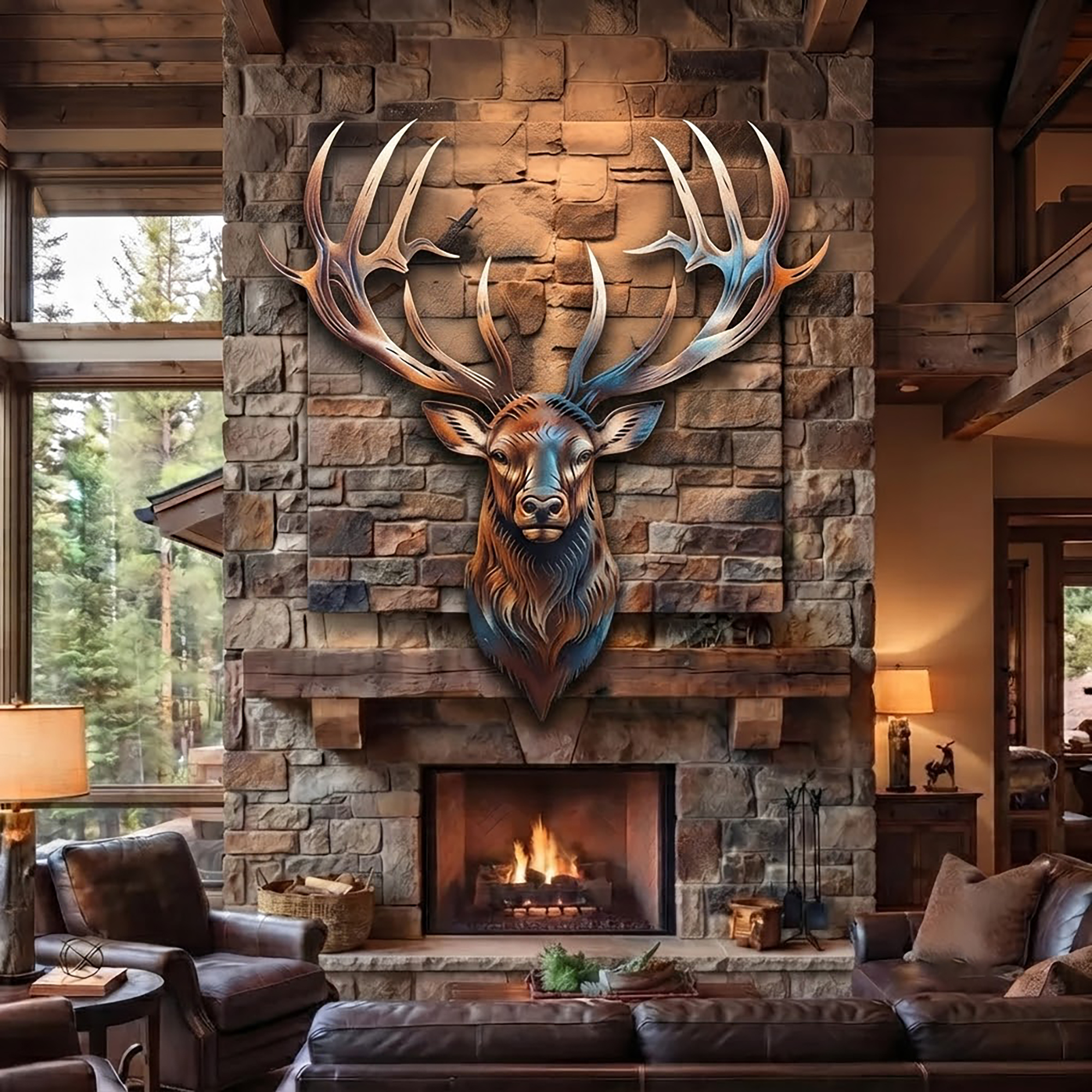 Elk Head Metal Wall Art