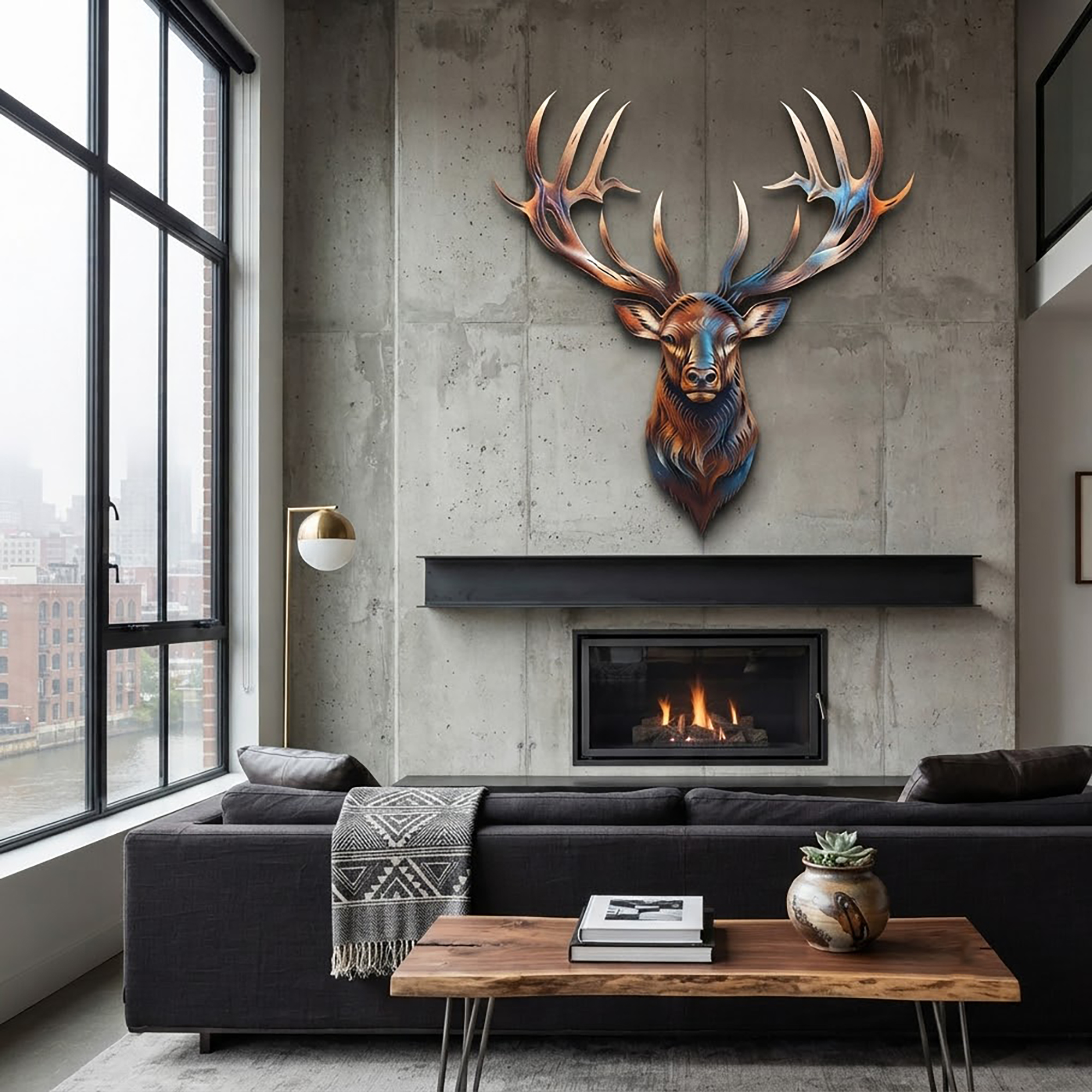 Elk Head Metal Wall Art - product view 2