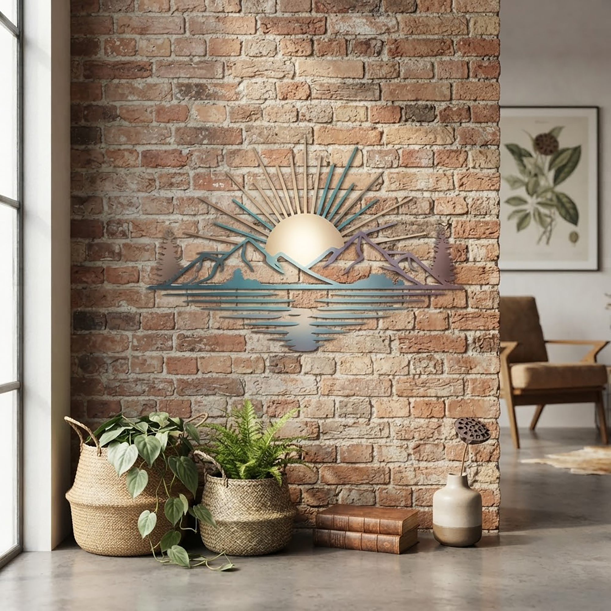 Mountain Sunrise Metal Wall Art - product view 2