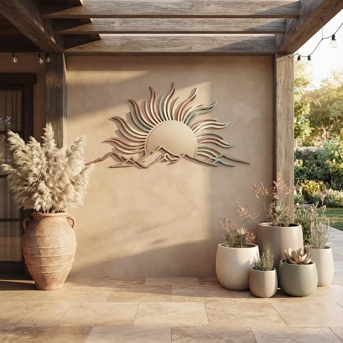 Mountain Sun Metal Wall Art
