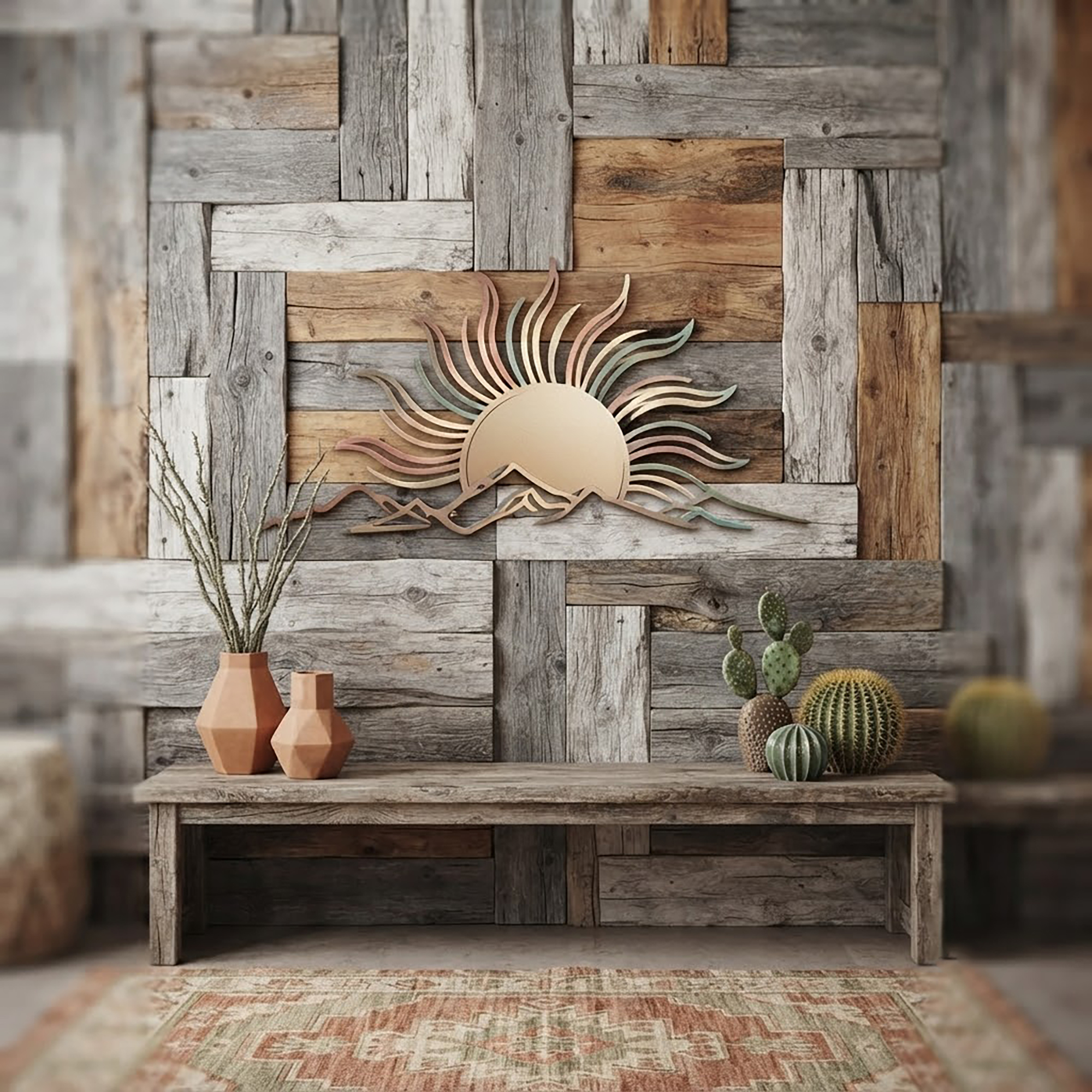 Mountain Sun Metal Wall Art - product view 2