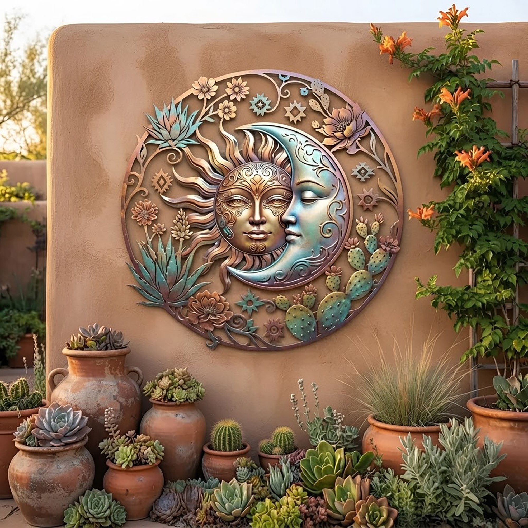Sun and Moon Metal Wall Art