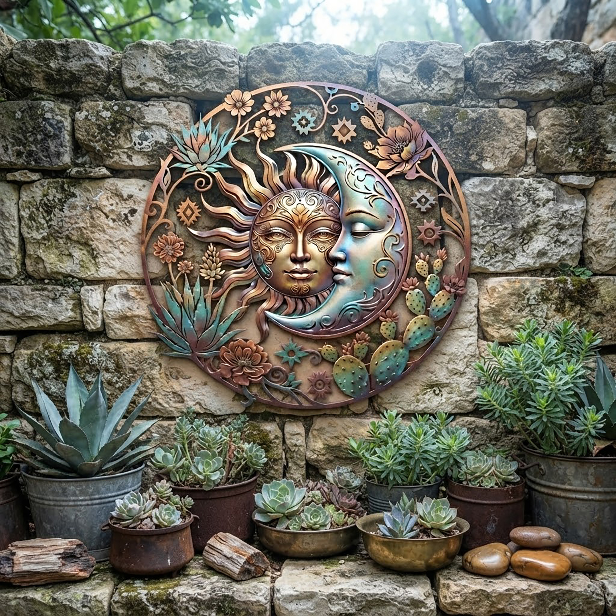 Sun and Moon Metal Wall Art - product view 2