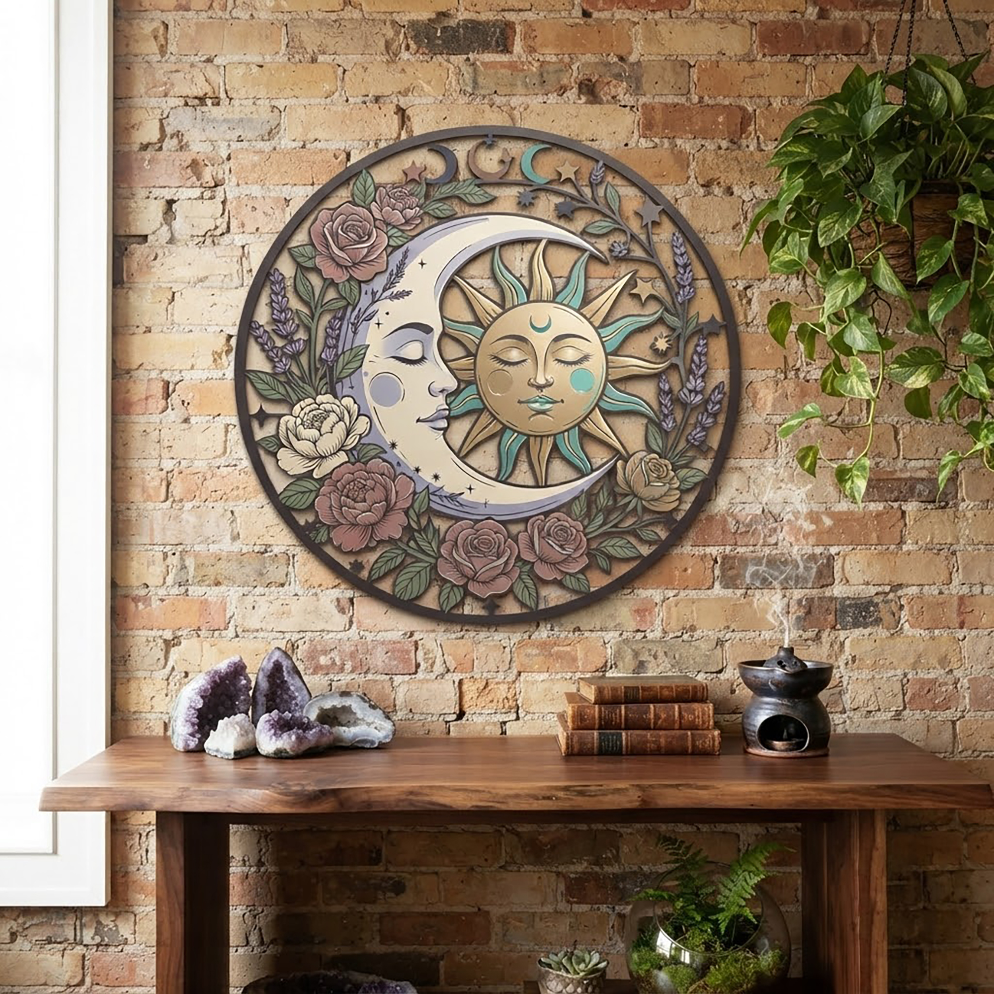 Sun and Moon Metal Wall Art - product view 2