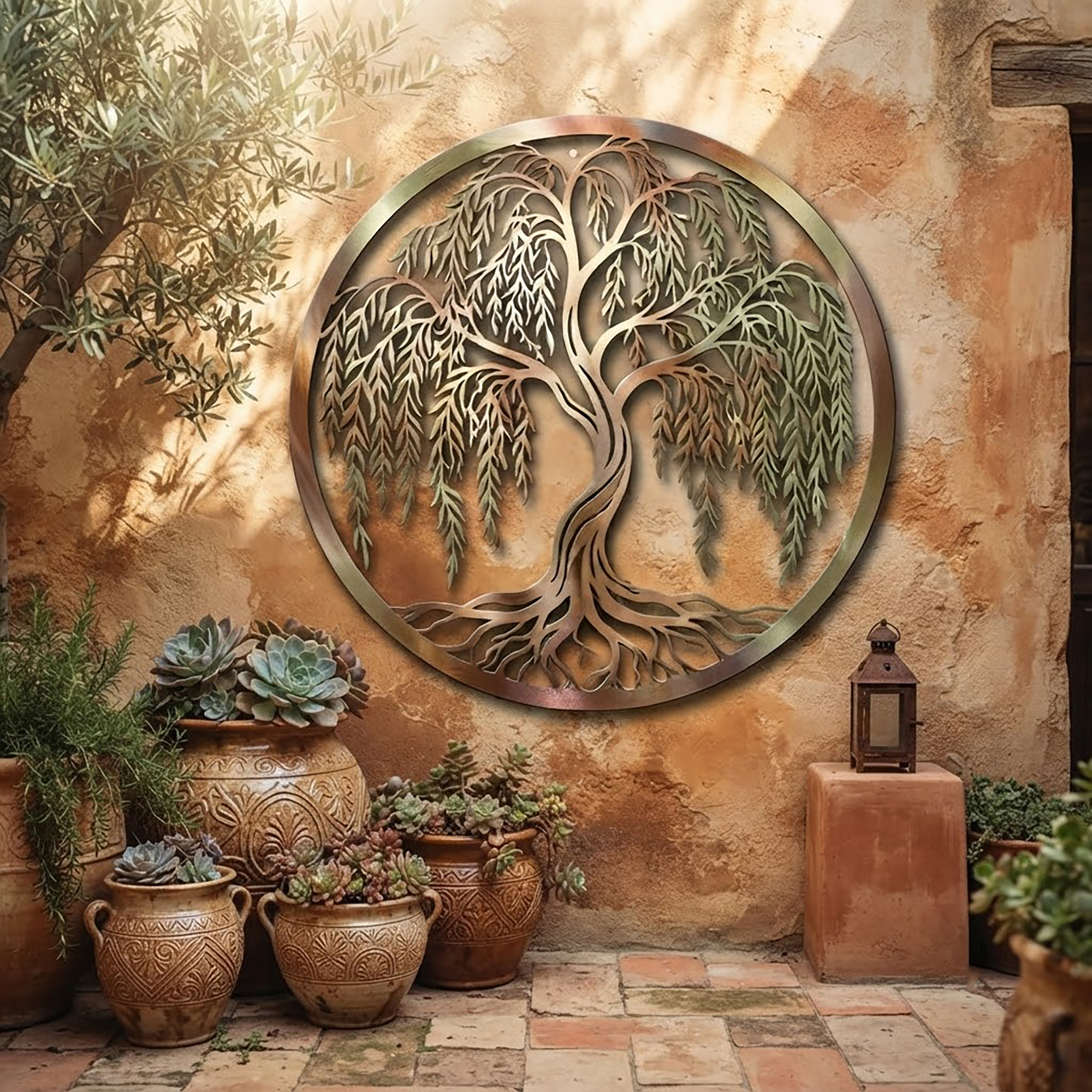 Weeping Willow Tree Metal Wall Art - product view 2