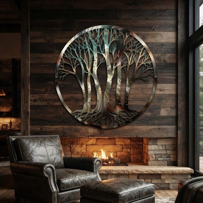 Birch Tree Forest Metal Wall Art