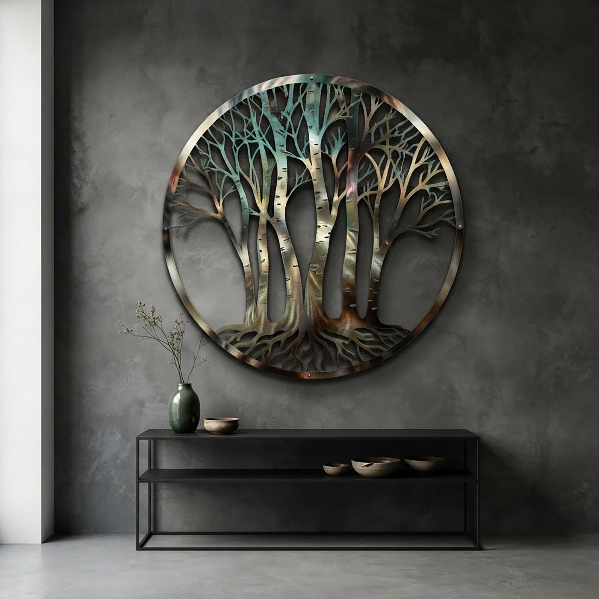 Birch Tree Forest Metal Wall Art - product view 2