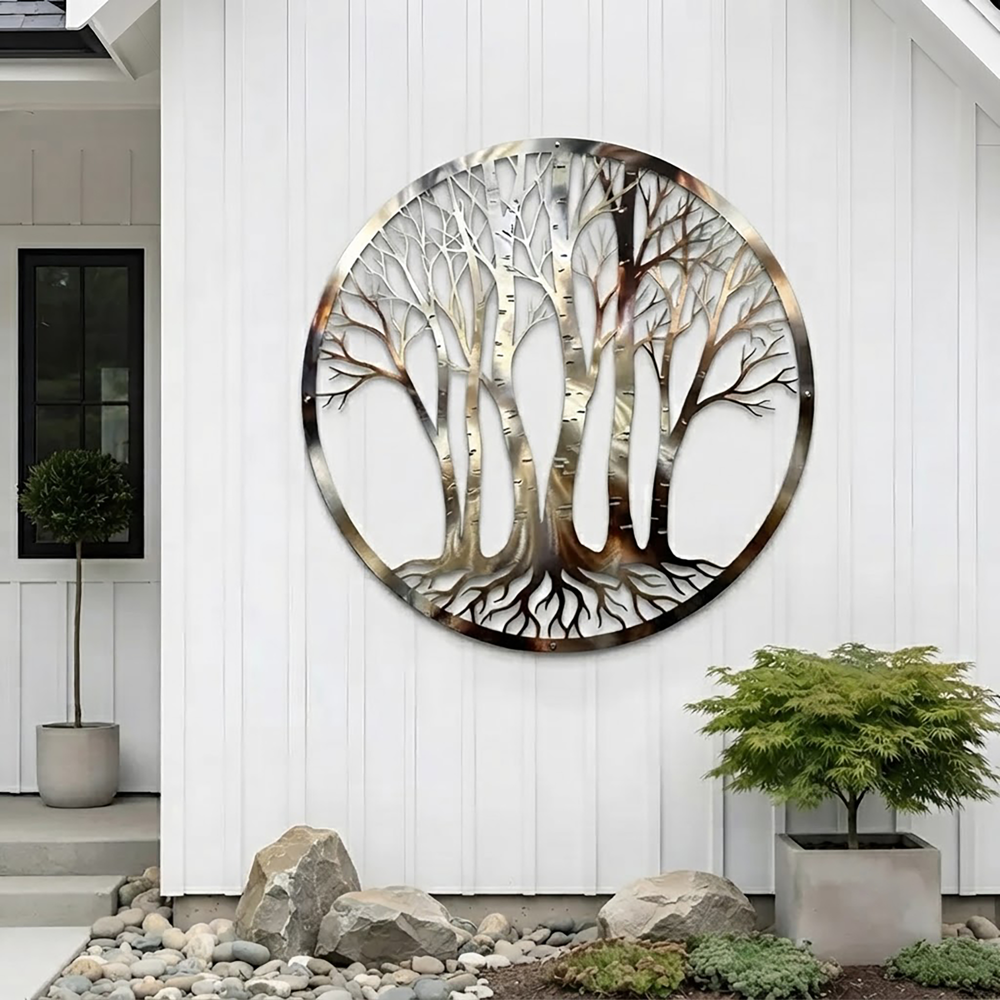 Birch Tree Forest Metal Wall Art
