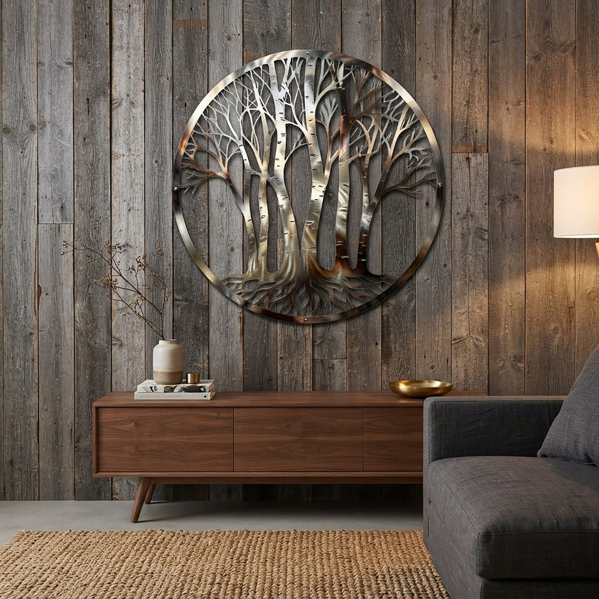 Birch Tree Forest Metal Wall Art - product view 2