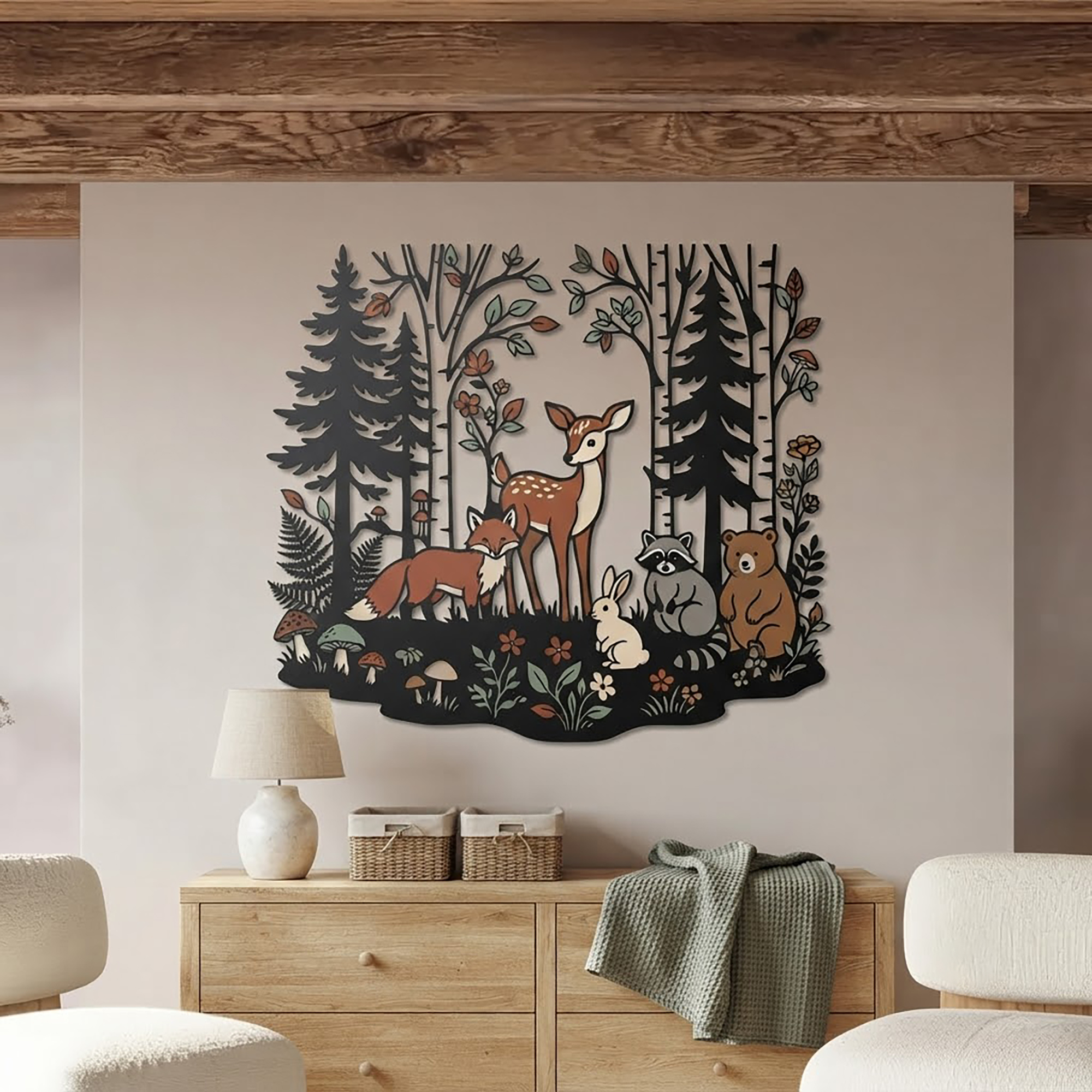 Woodland Animals Metal Wall Art