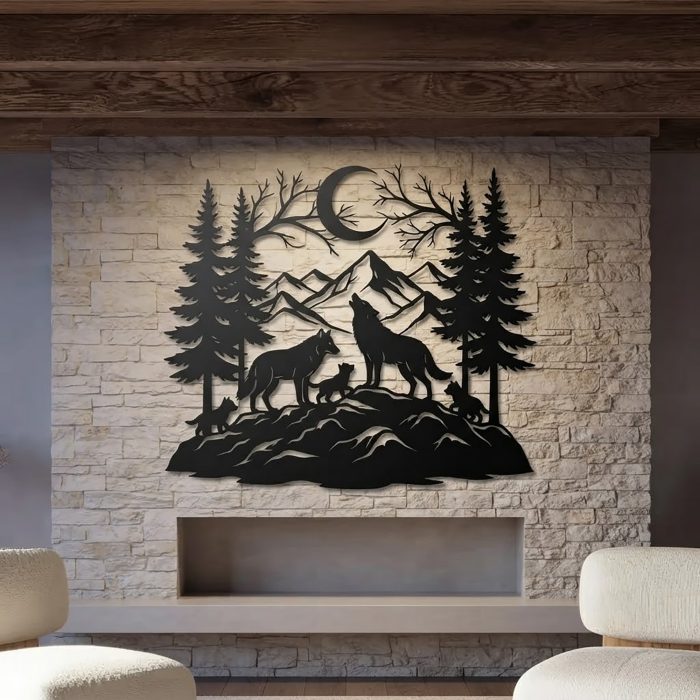Wolf Family Metal Wall Art