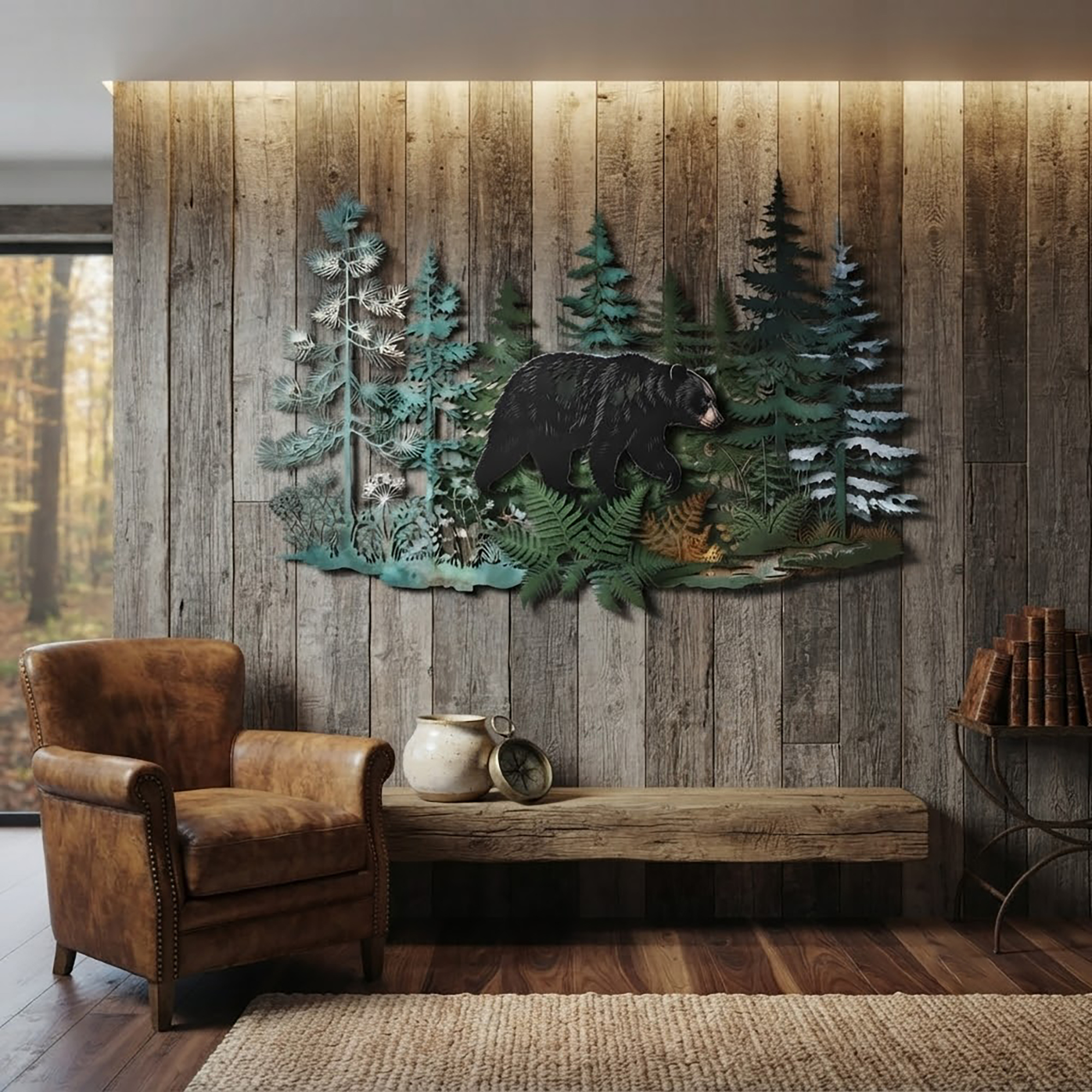 Black Bear Metal Wall Art - product view 3