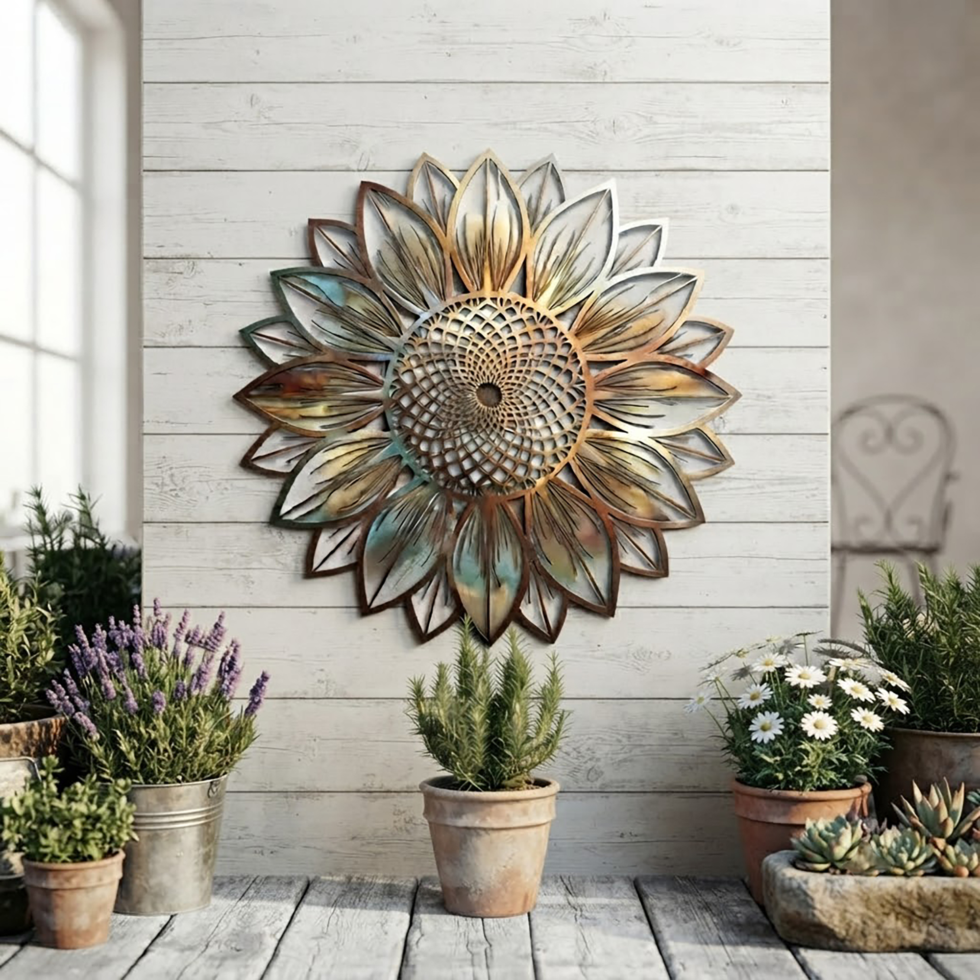 Sunflower Metal Wall Art - product view 2