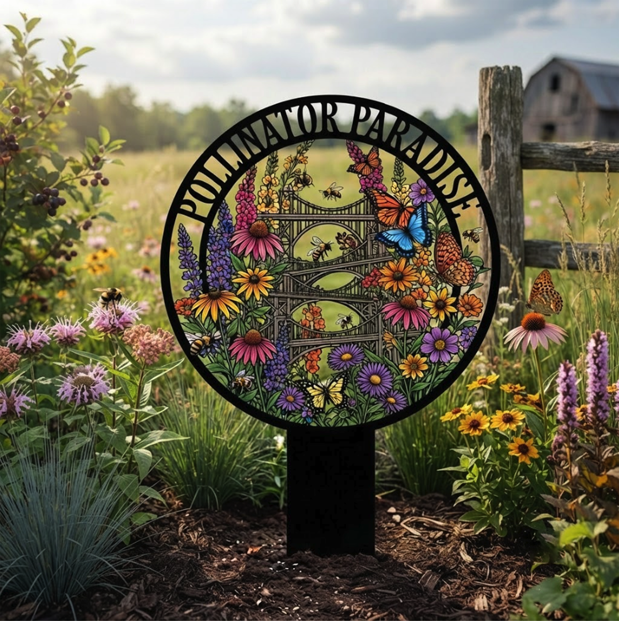 Pollinator Paradise Garden Stake - product view 2