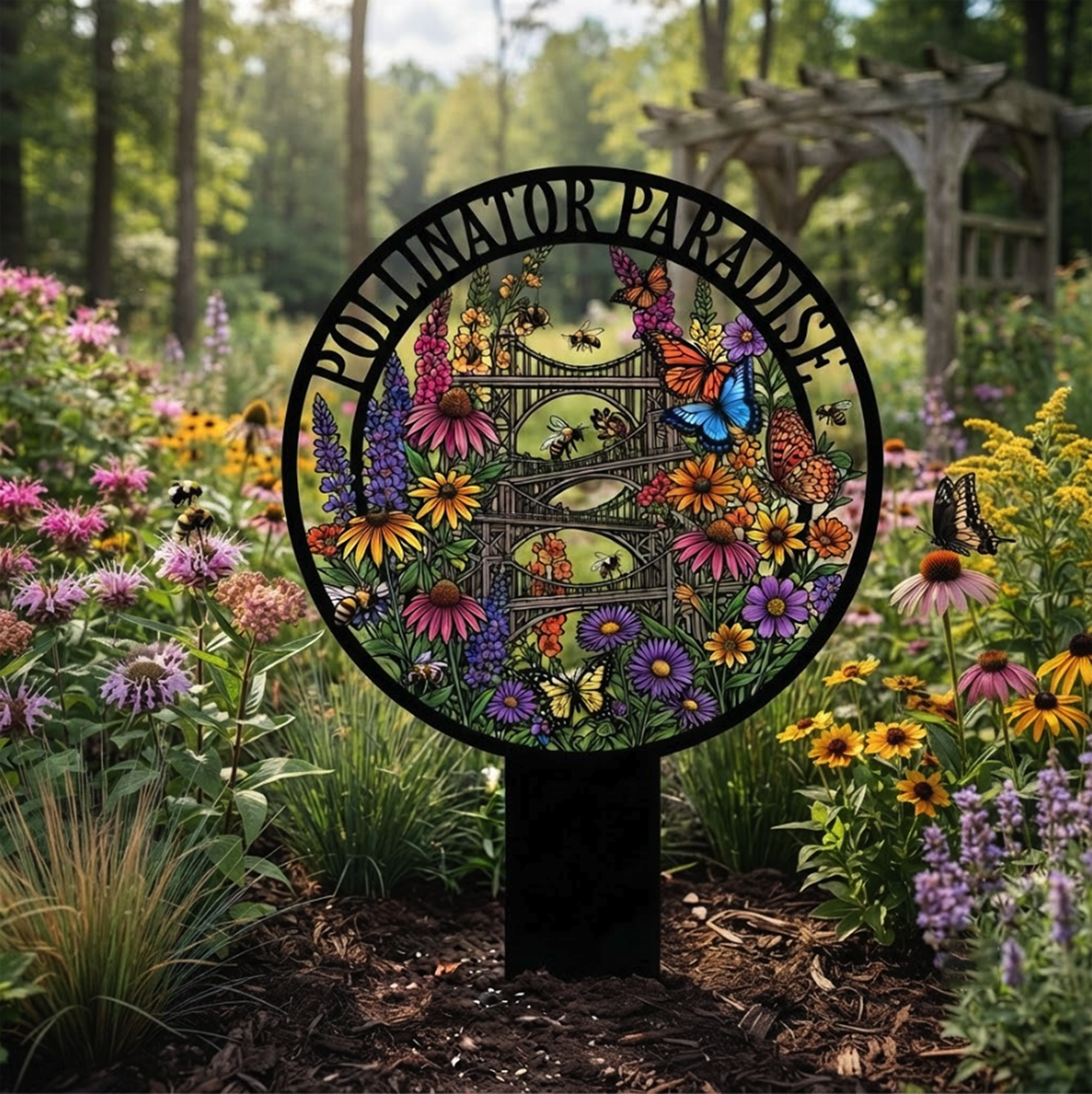 Pollinator Paradise Garden Stake - product view 3