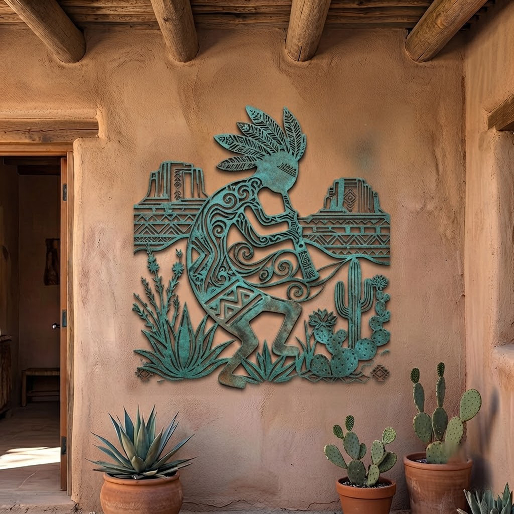 Southwest Kokopelli Metal Wall Art - product view 2