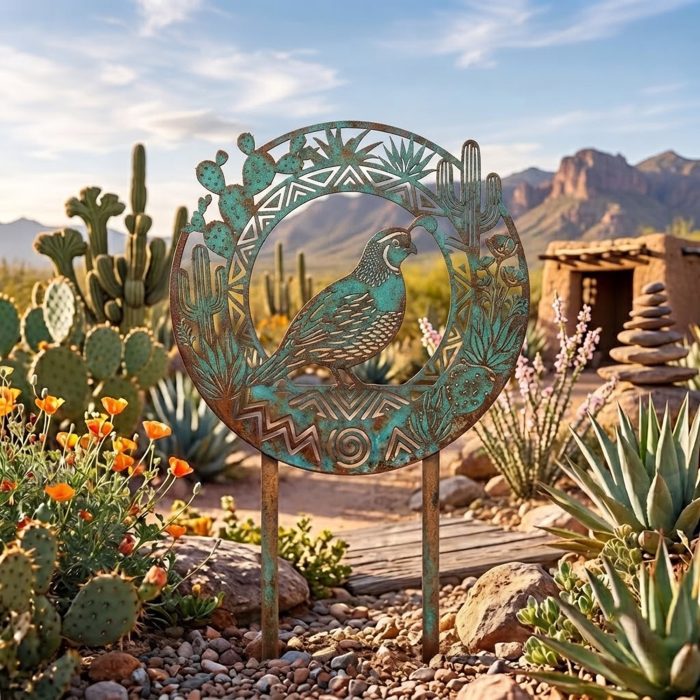 Southwest Quail Garden Stake