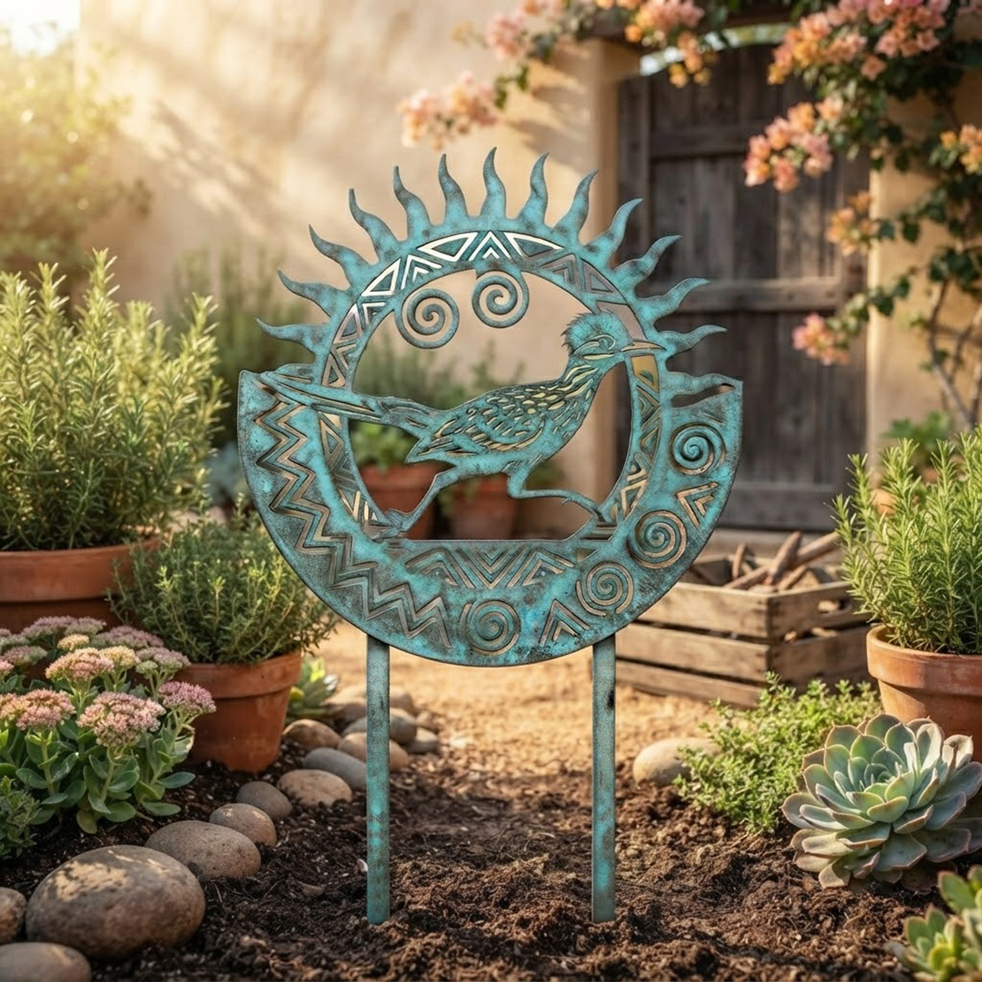 Southwest Roadrunner Metal Garden Stake - product view 2