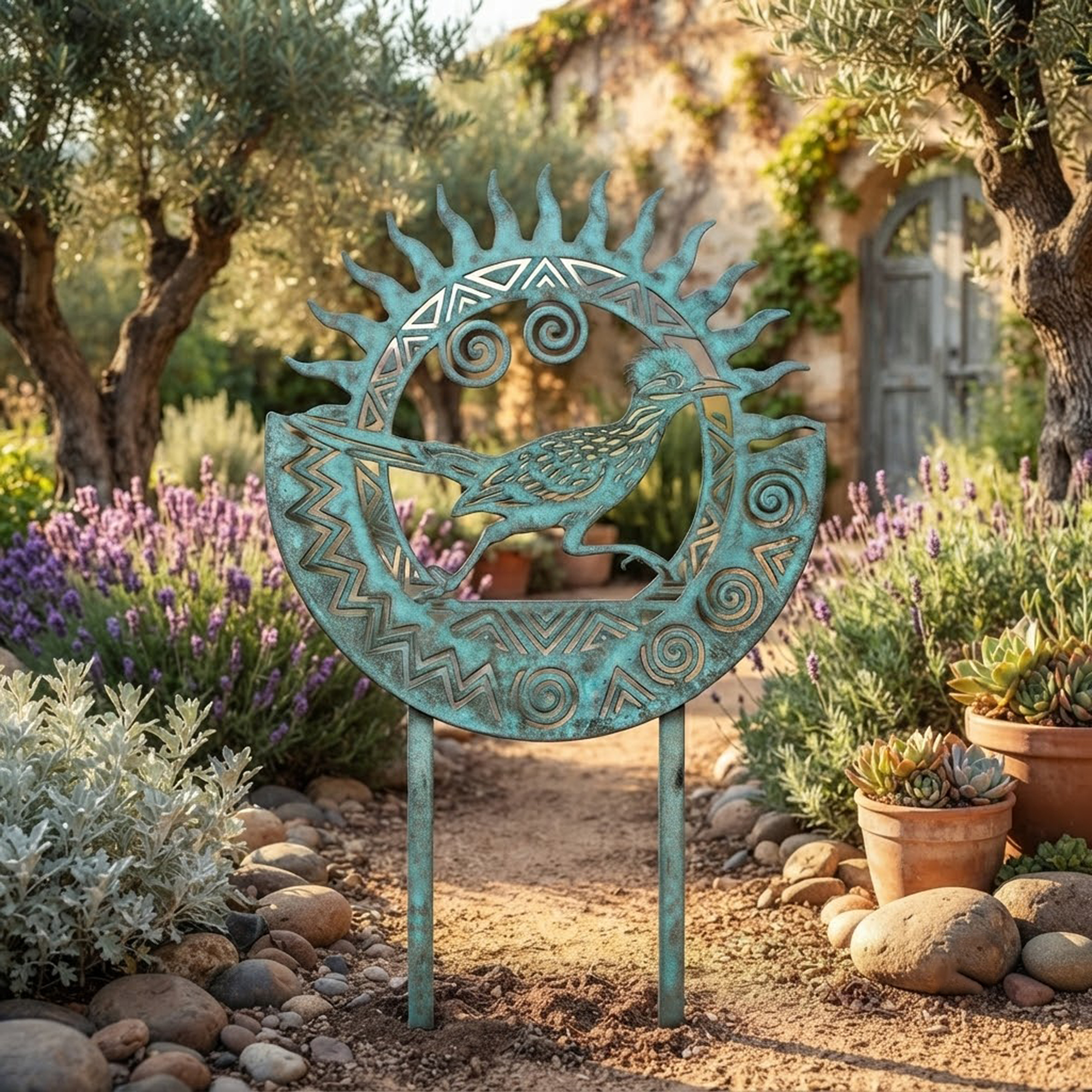 Southwest Roadrunner Metal Garden Stake - product view 3