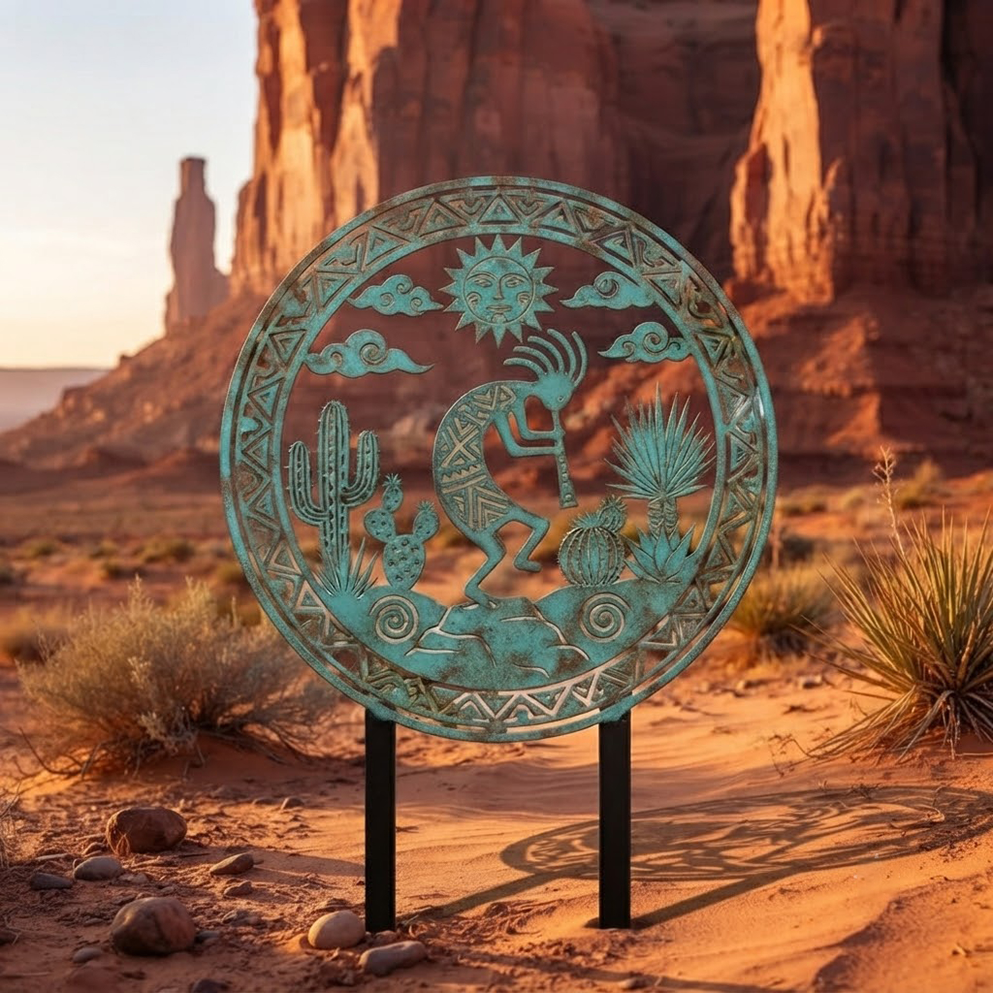 Southwest Kokopelli Metal Garden Stake - product view 2