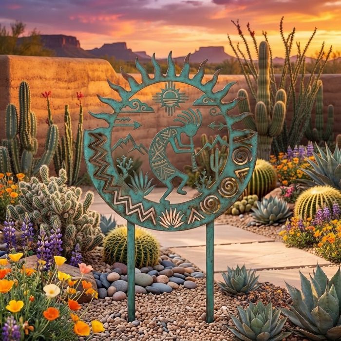 Southwest Kokopelli Sun Garden Stake