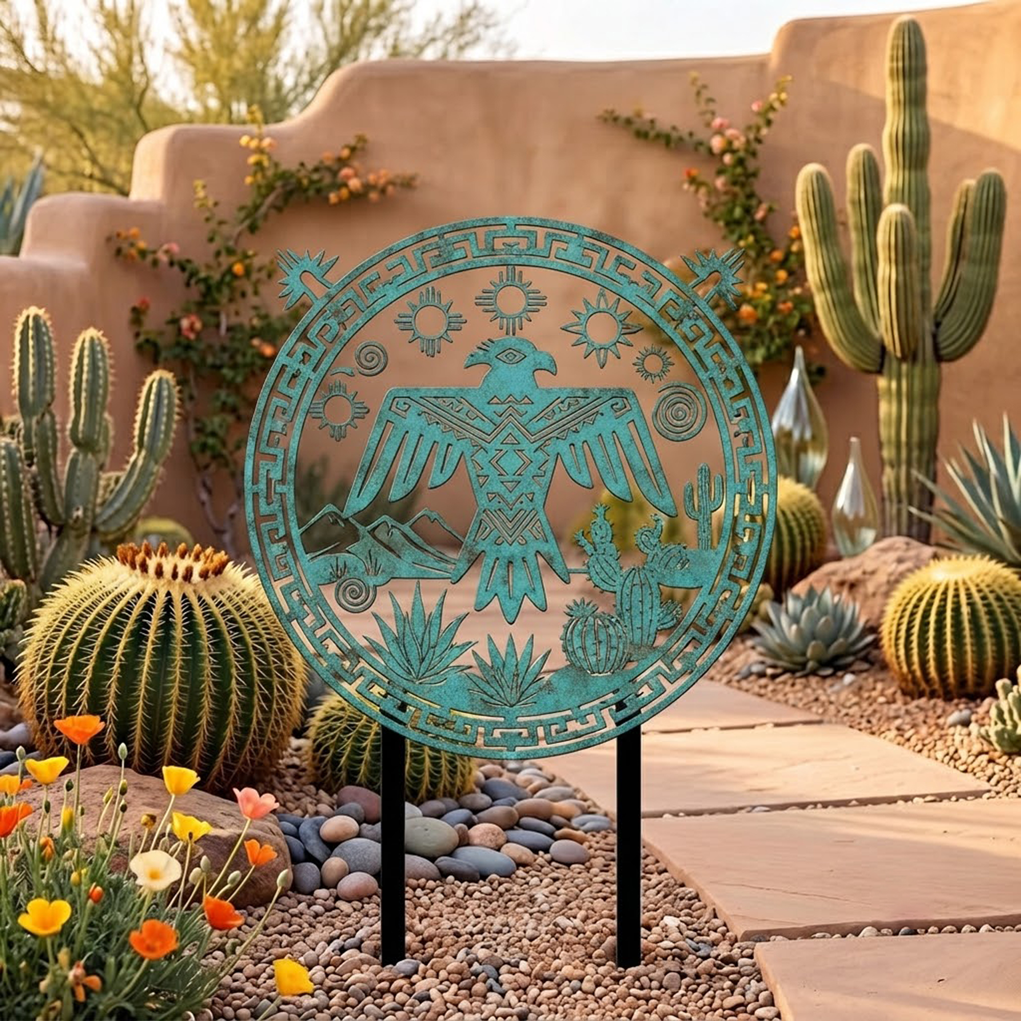 Southwest Thunderbird Metal Garden Stake