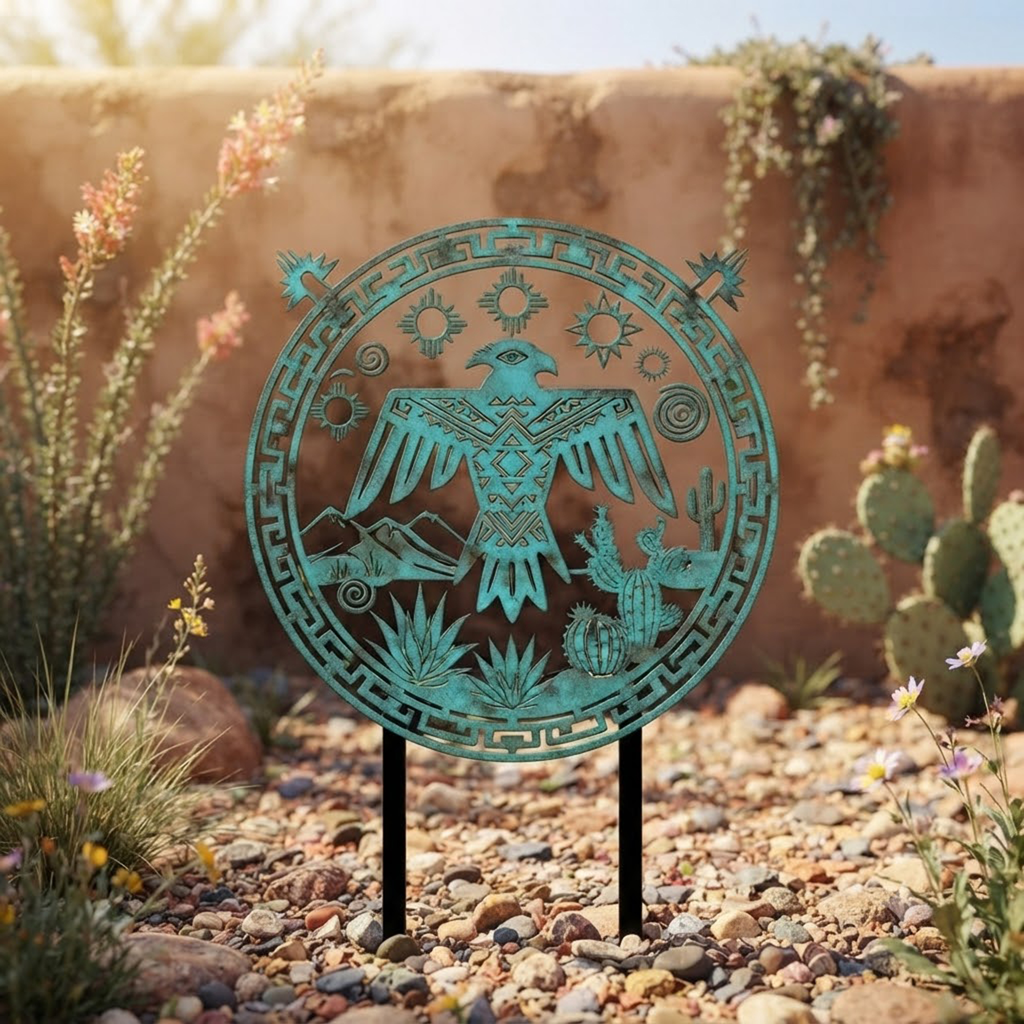 Southwest Thunderbird Metal Garden Stake - product view 3