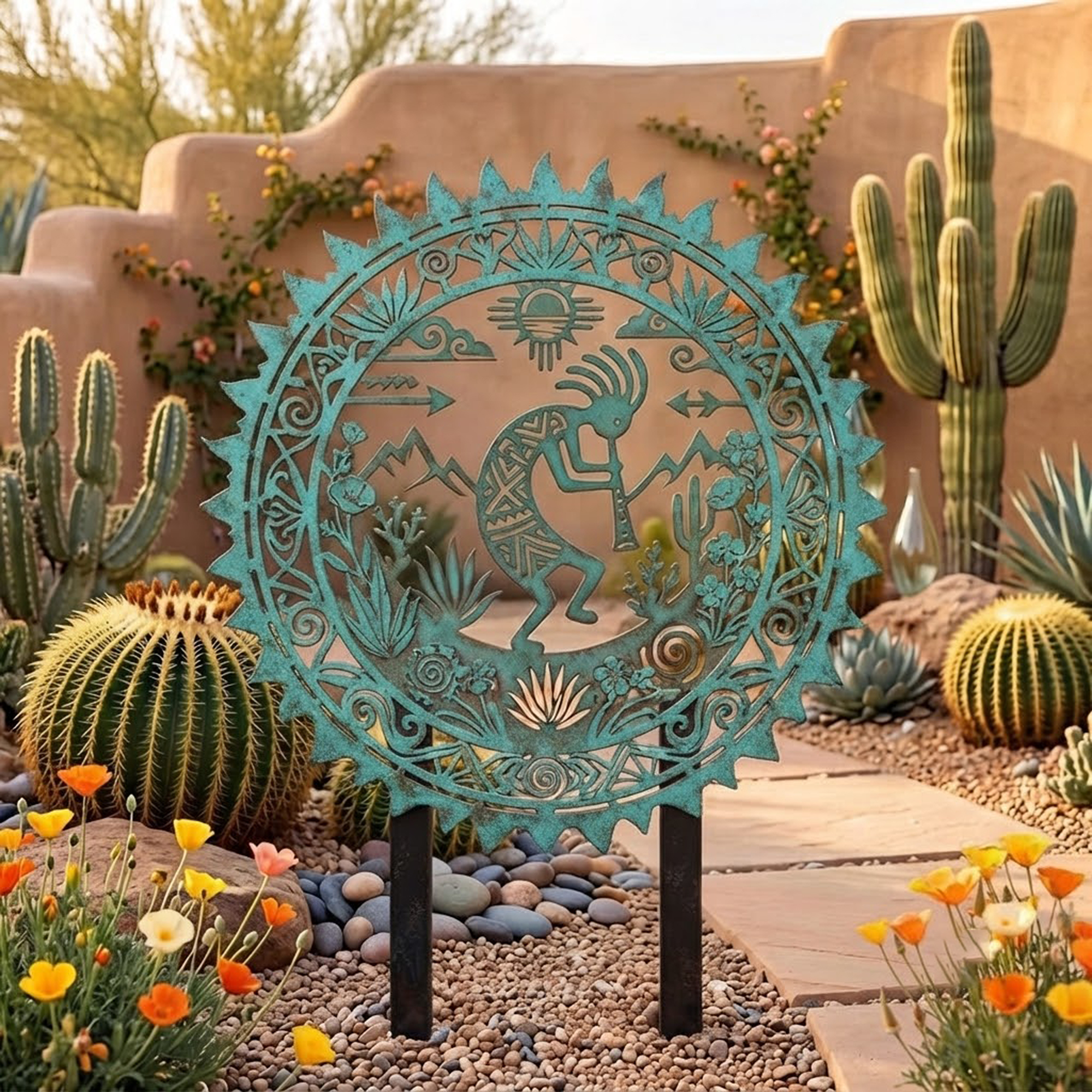 Southwest Kokopelli Garden Stake