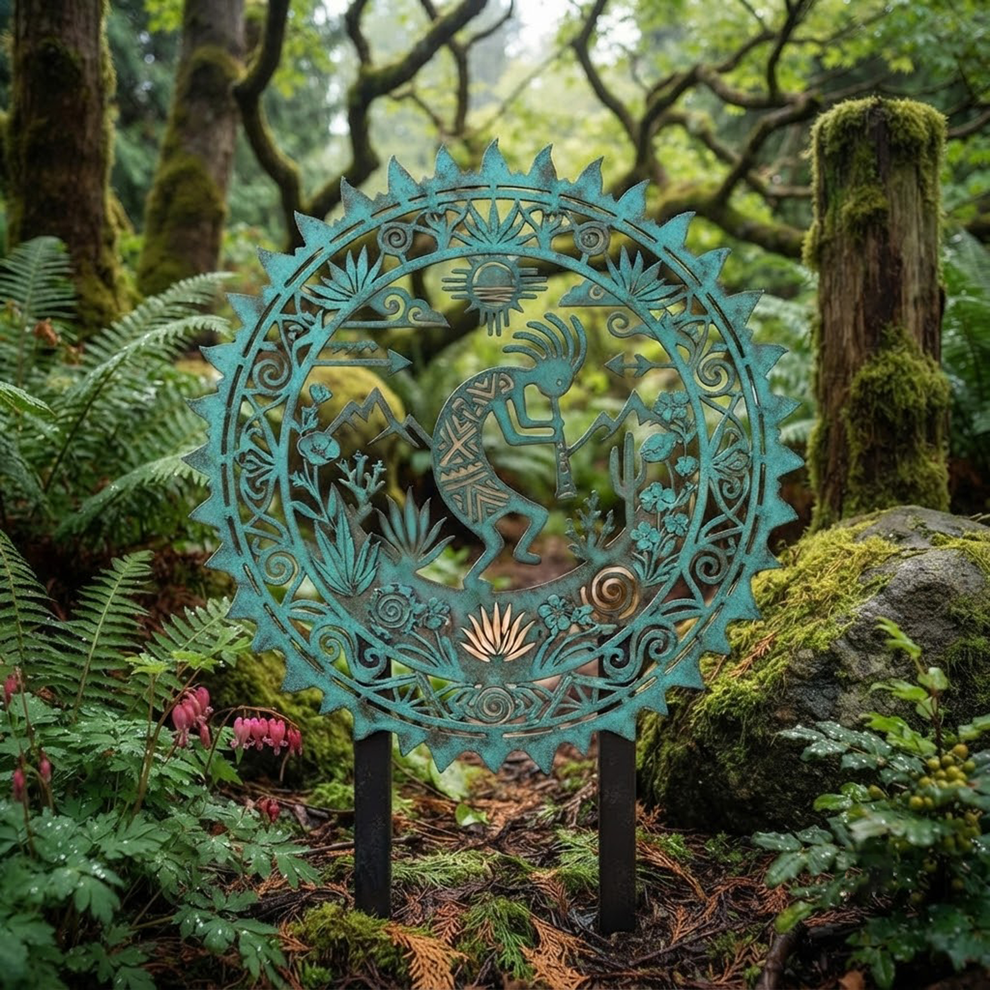 Southwest Kokopelli Garden Stake - product view 2