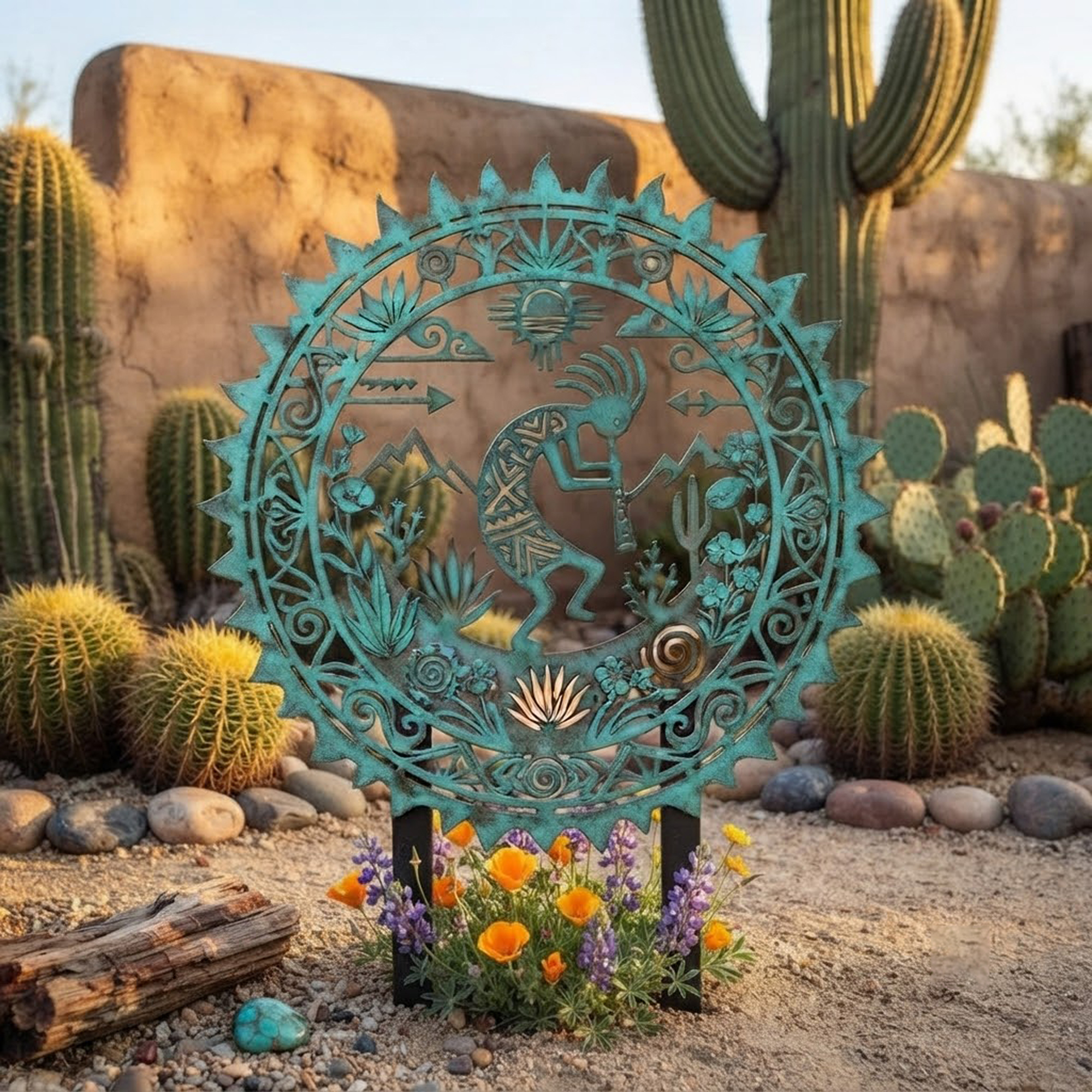 Southwest Kokopelli Garden Stake - product view 3