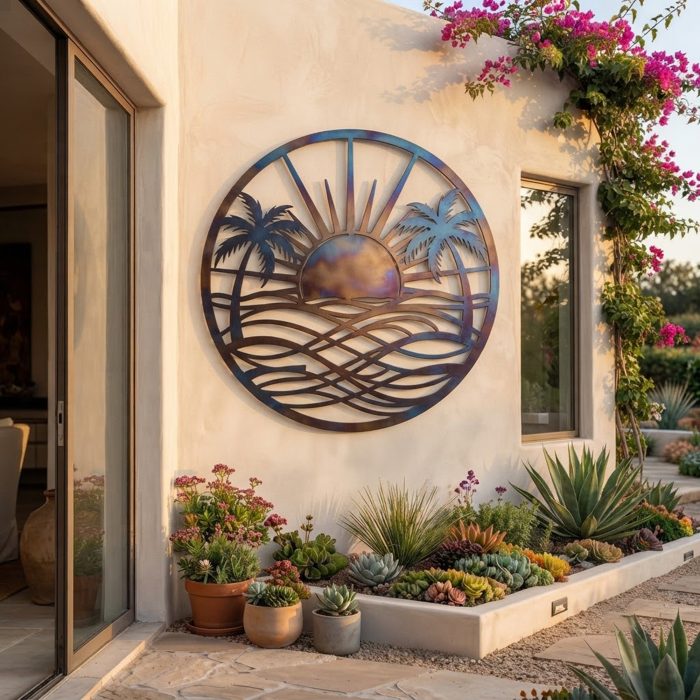 Tropical Sunset Metal Wall Art