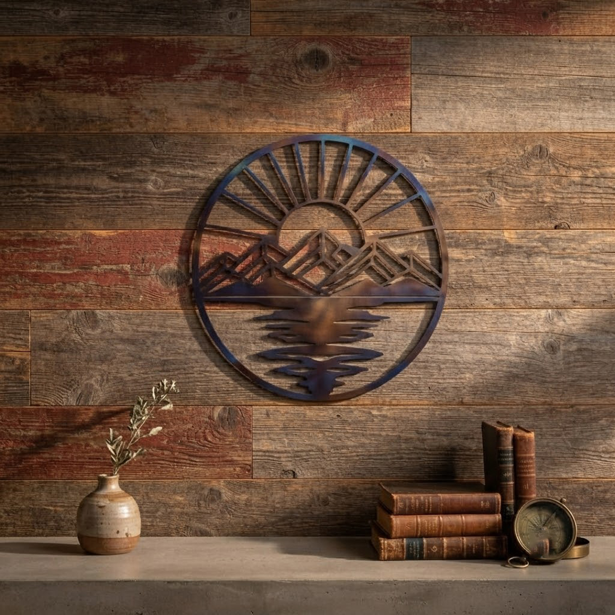 Mountain Lake Metal Wall Art - product view 2
